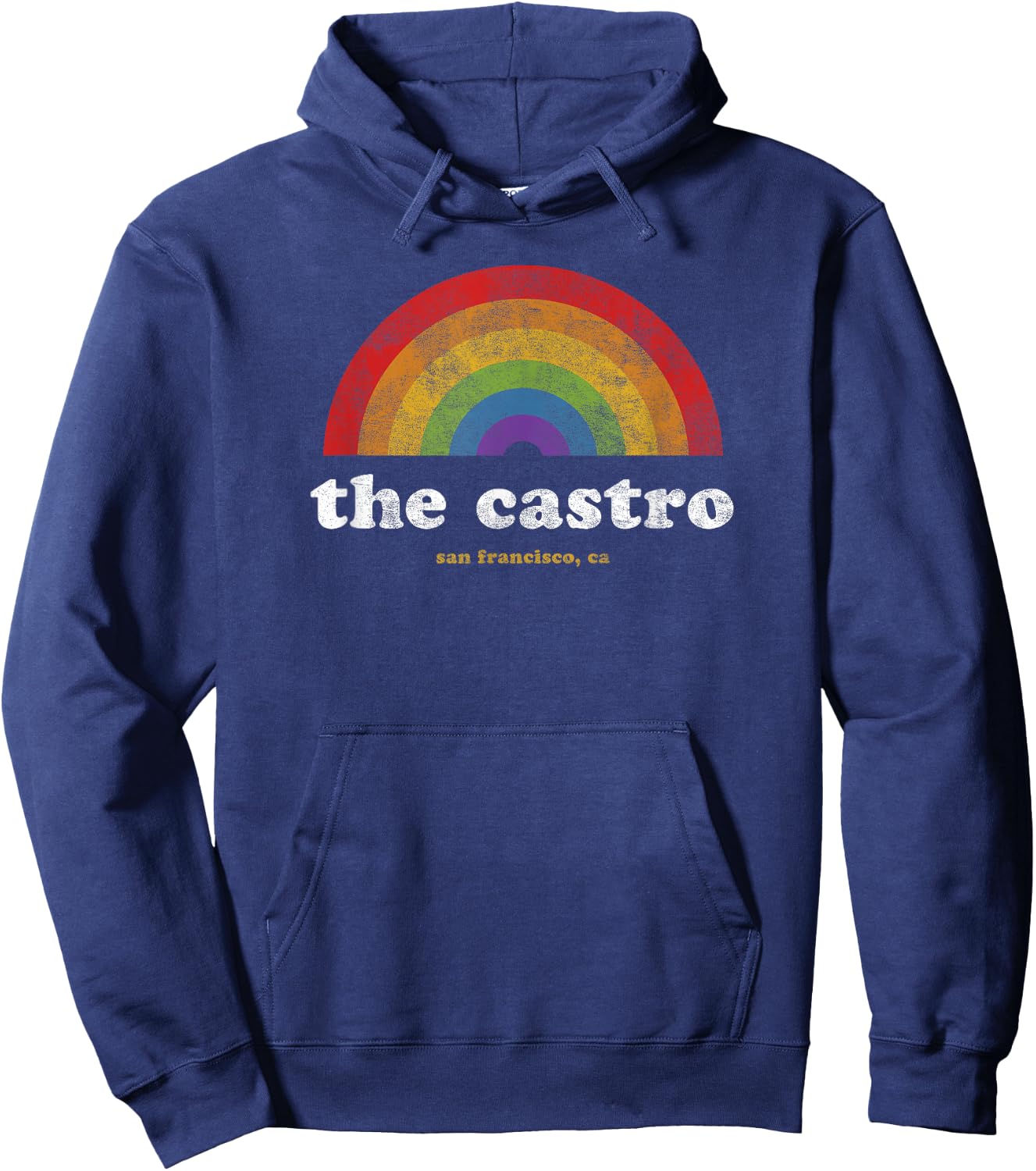 Gay Pride Shirt Castro San Francisco California Retro Hoodie - Hoodie | Navy