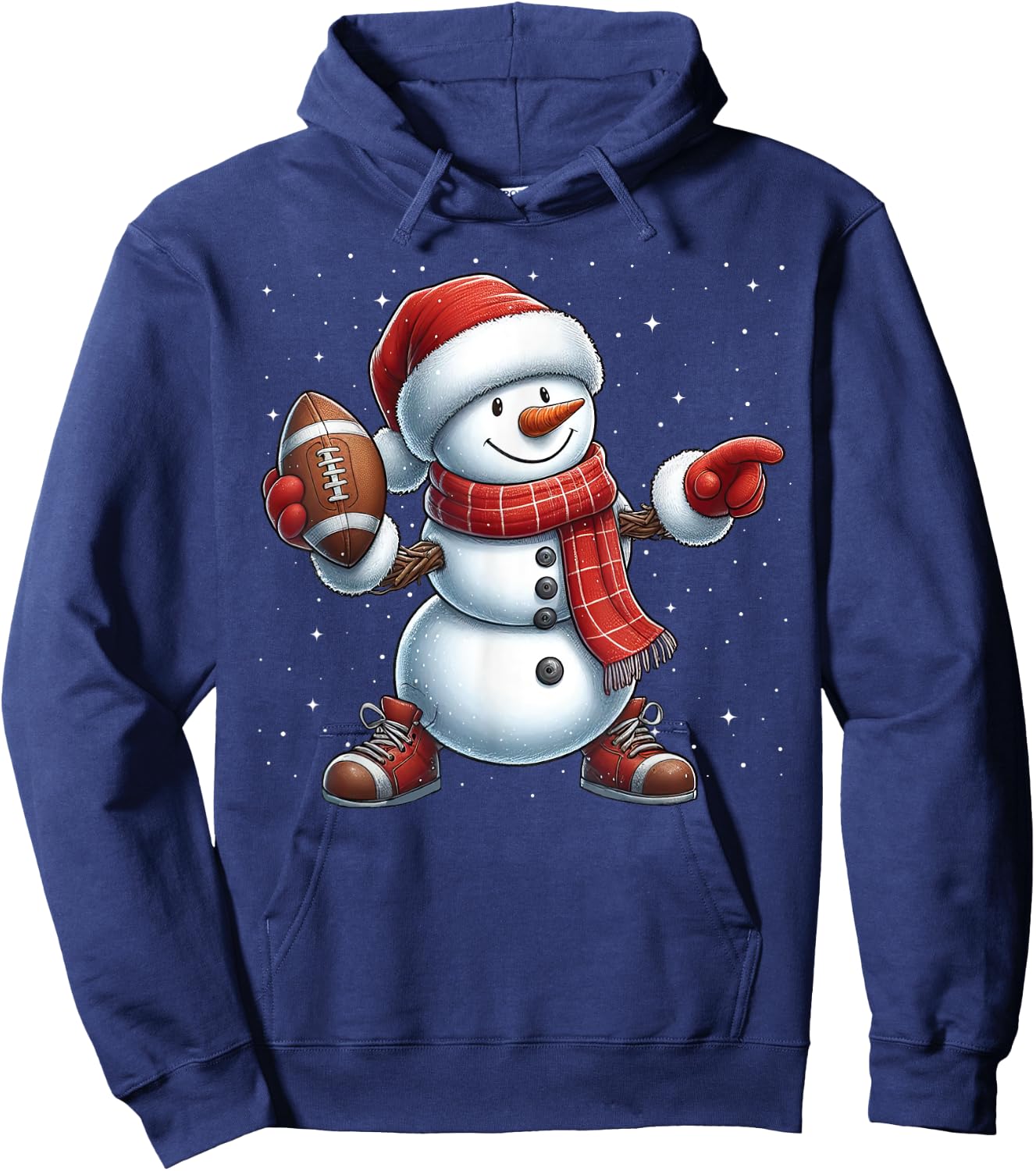 Snowman American Football Christmas Snow Boys Girls Kids Hoodie - Hoodie | Navy