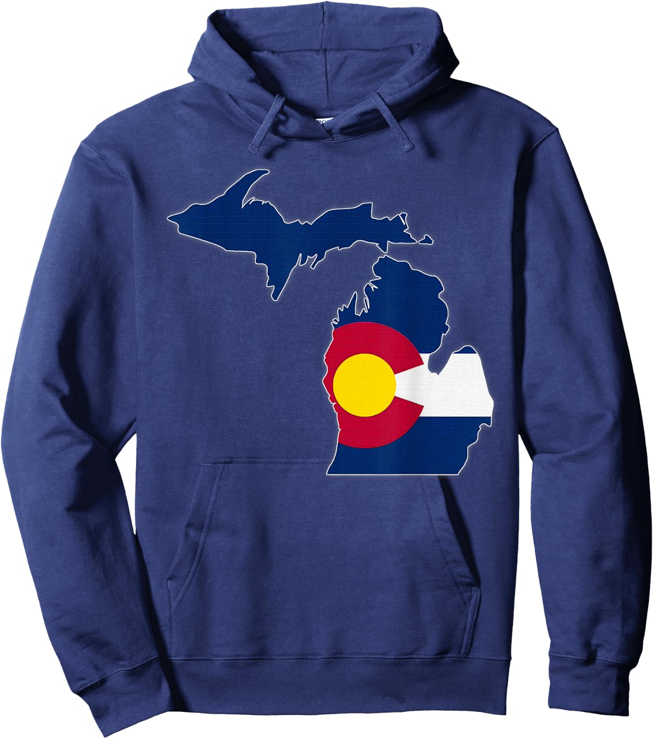 MICHIGAN STATE MAP COLORADO CO Flag Roots Men Women Gift Hoodie - Hoodie | Navy