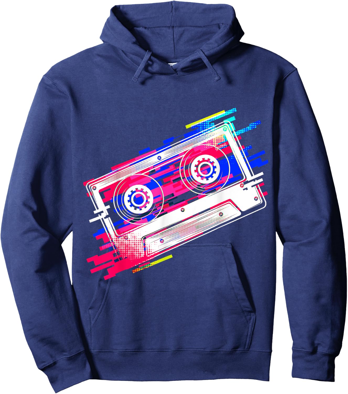 Vintage Retro Music Cassette Tapes Mixtape 80s and 90s Hoodie - Hoodie | Navy