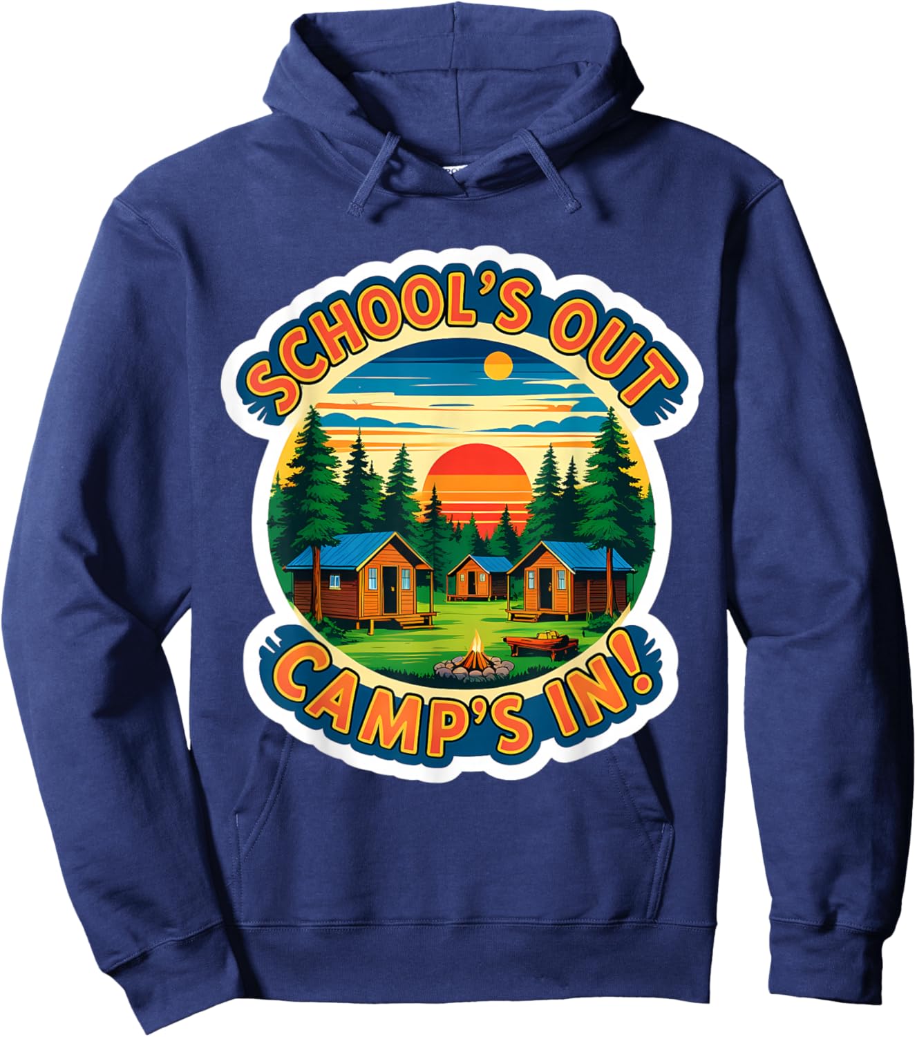 School's Out Camp's In Student Kids Boys Girls Summer Break Hoodie - Hoodie | Navy