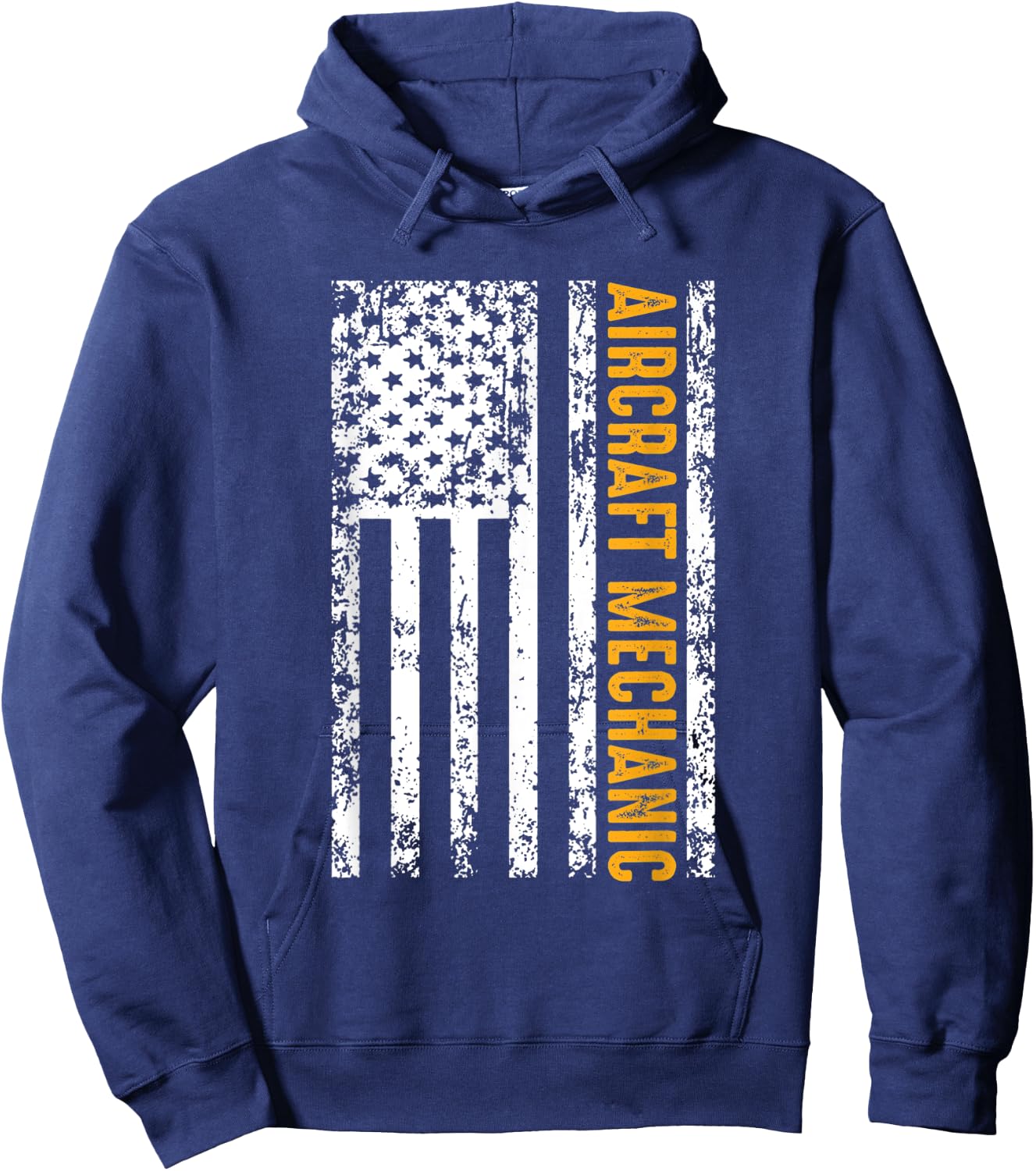 Aircraft Mechanic USA Flag Airplane Gift Men Hoodie - Hoodie | Navy