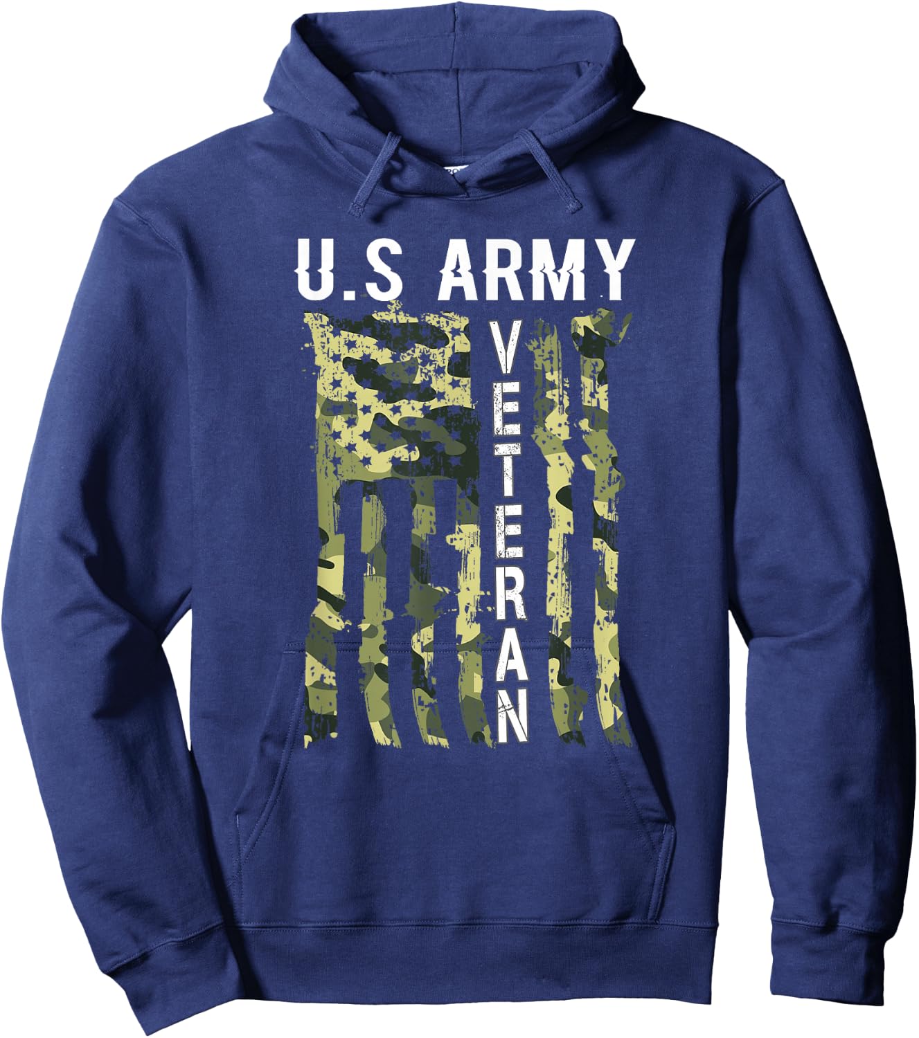 Veteran USA Camo 4th of July Shirt Man Woman Hoodie - Hoodie | Navy