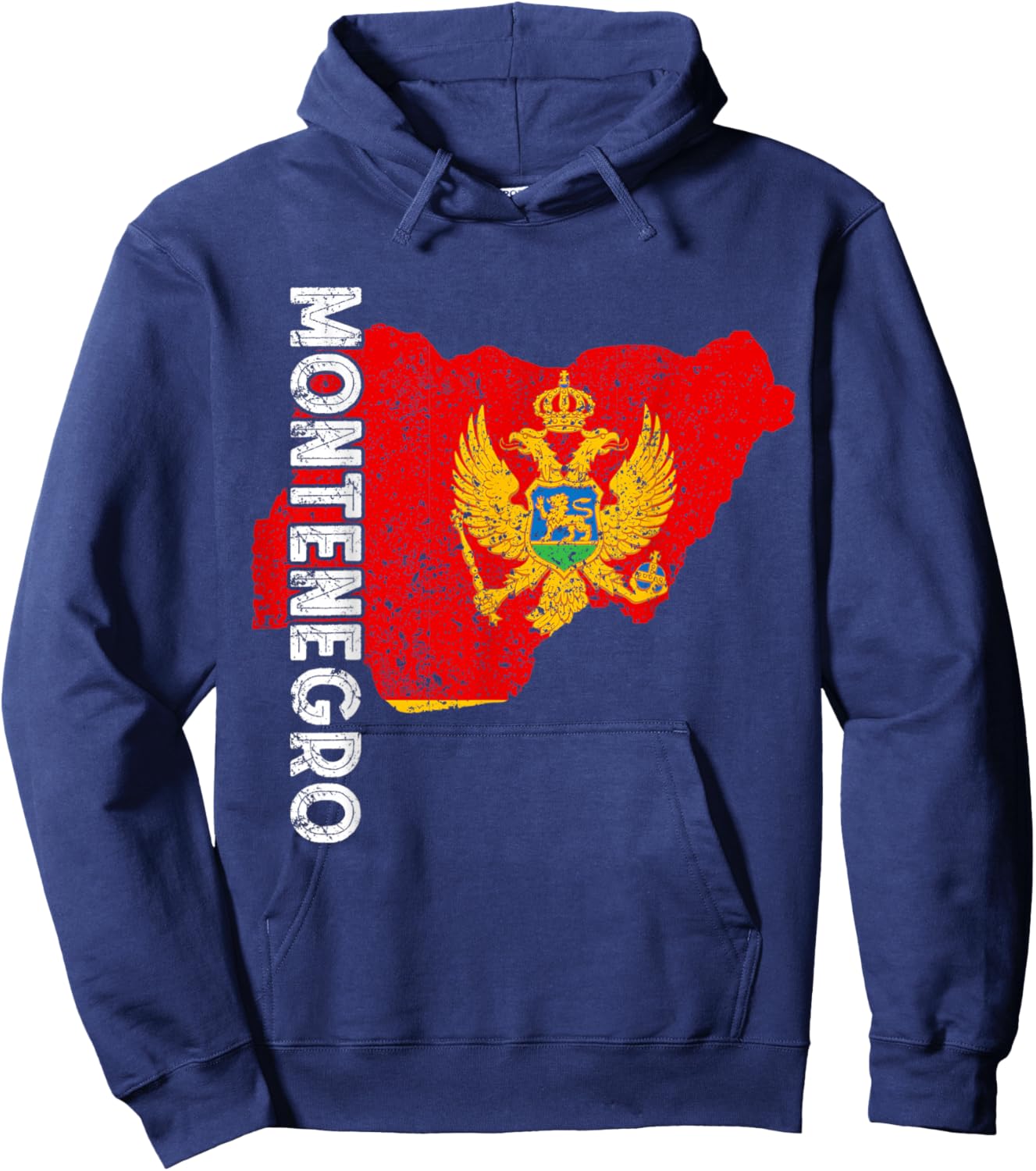 Montenegro Flag Map Montenegrin Roots Montenegrin Pride Hoodie - Hoodie | Navy