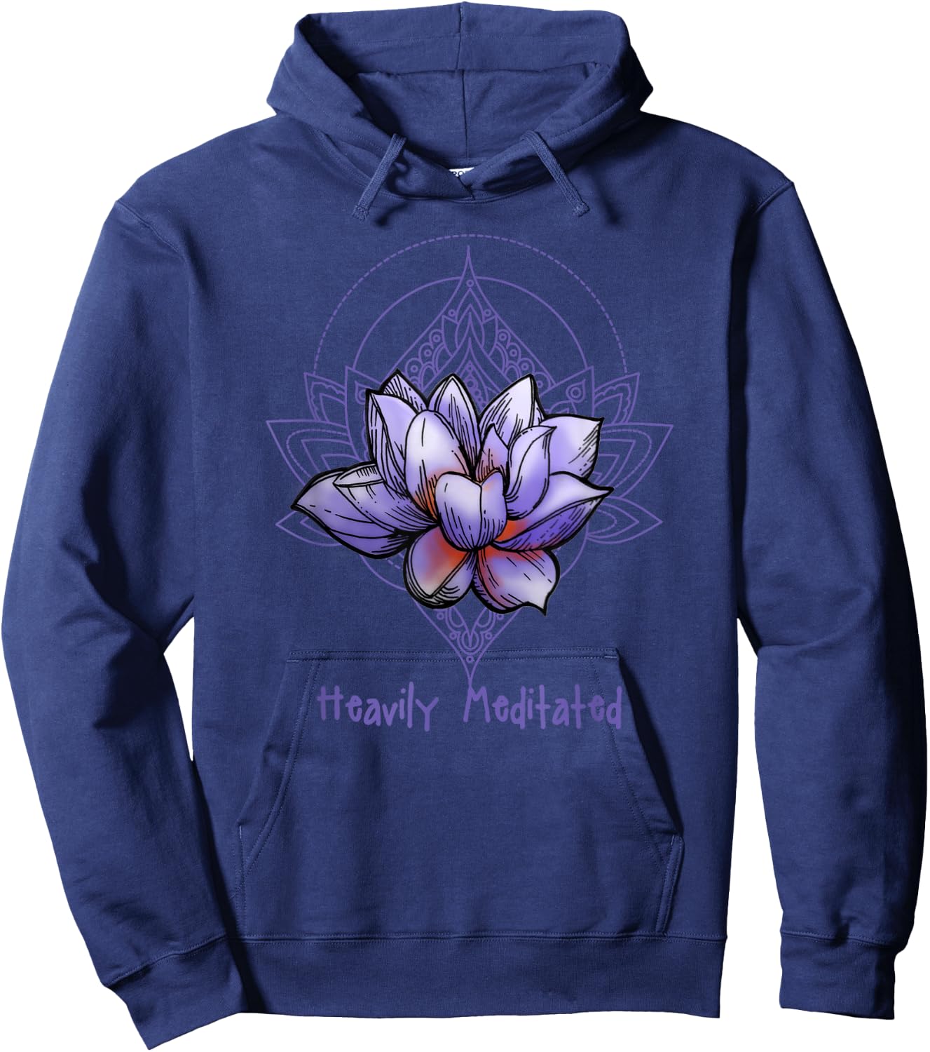 funny Heavily Meditated yoga shirt, mindfulness Hoodie - Hoodie | Navy