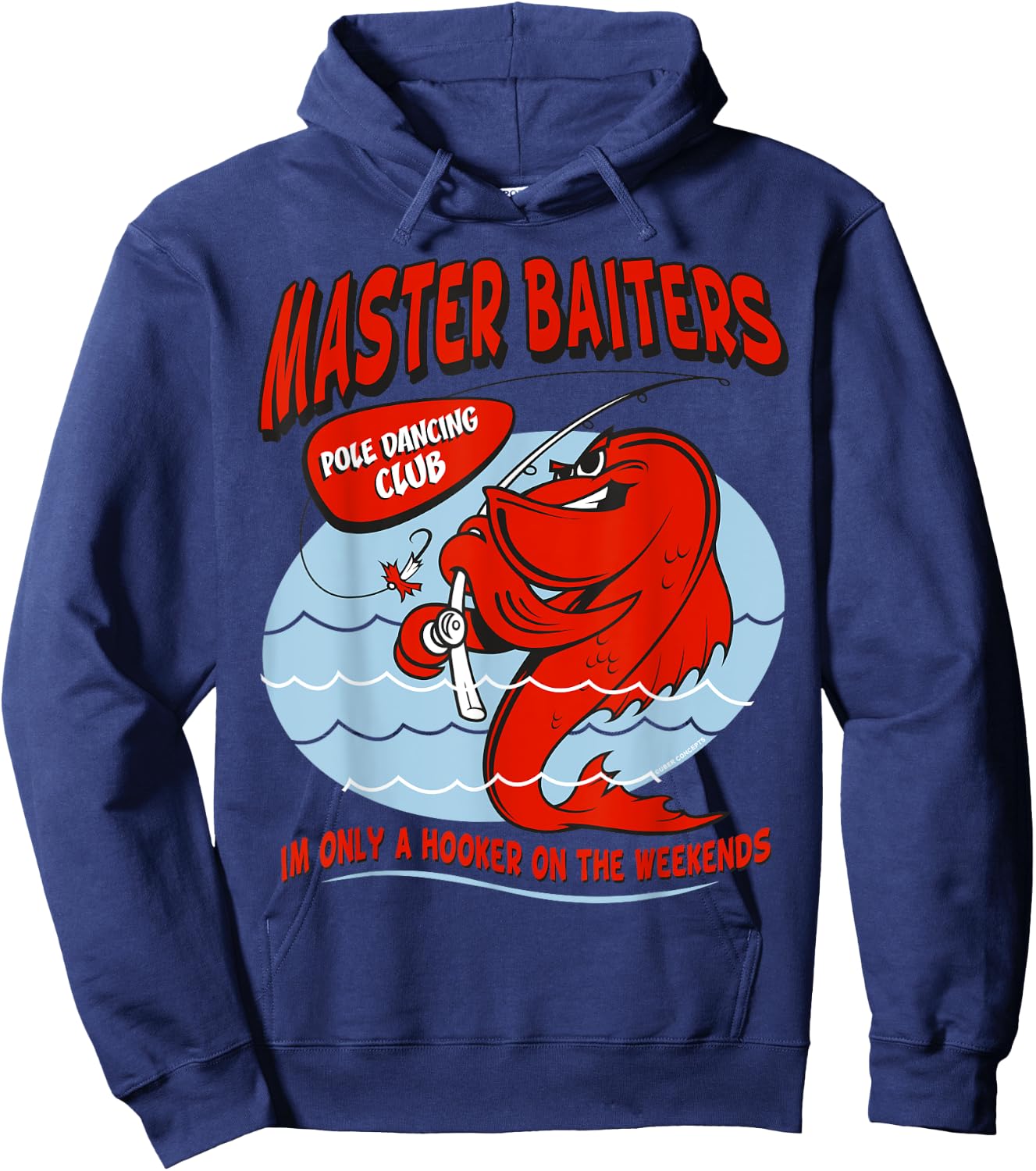 Master Baiters Fishing Pole Humor Funny Fisherman Hoodie - Hoodie | Navy