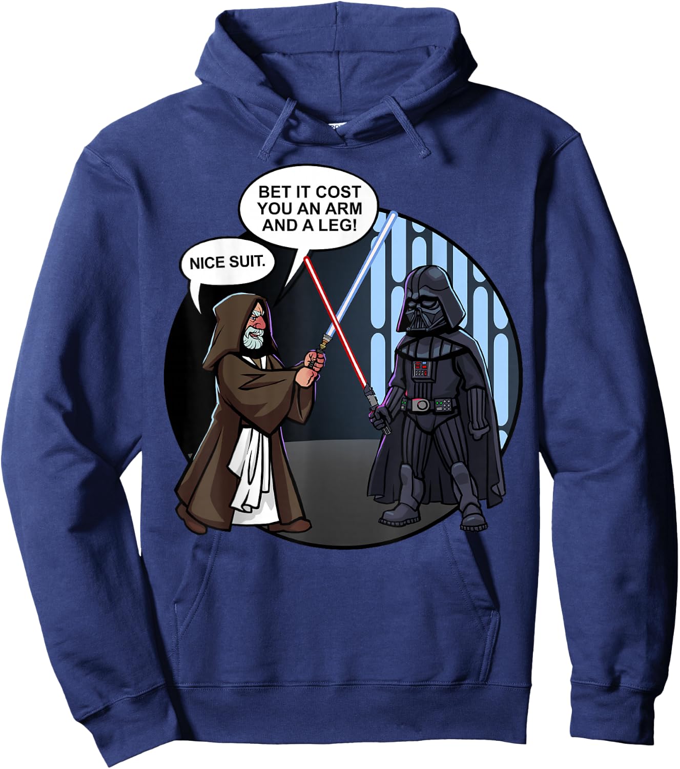 Star Wars Vader And Obi-Wan Nice Suit Text Hoodie - Hoodie | Navy