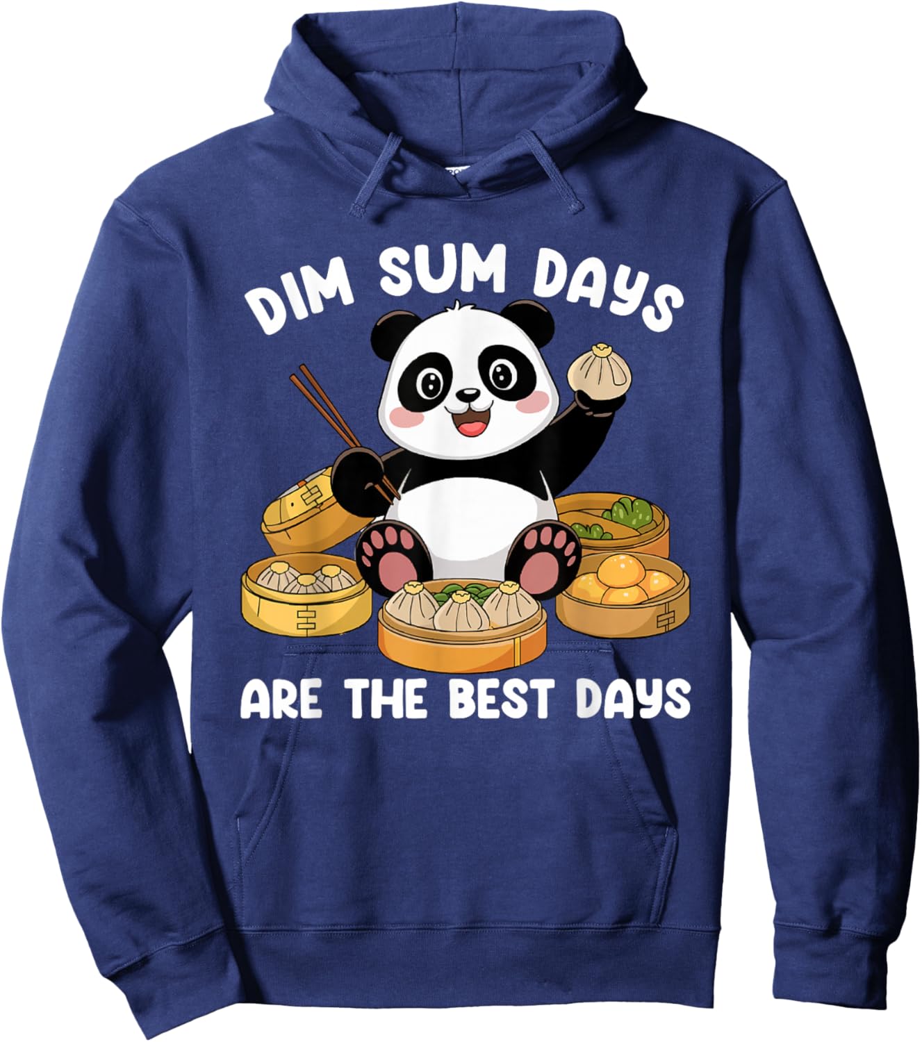 Chinese Food Lover Dim Sum Days Cute Panda Dim Sum Hoodie - Hoodie | Navy