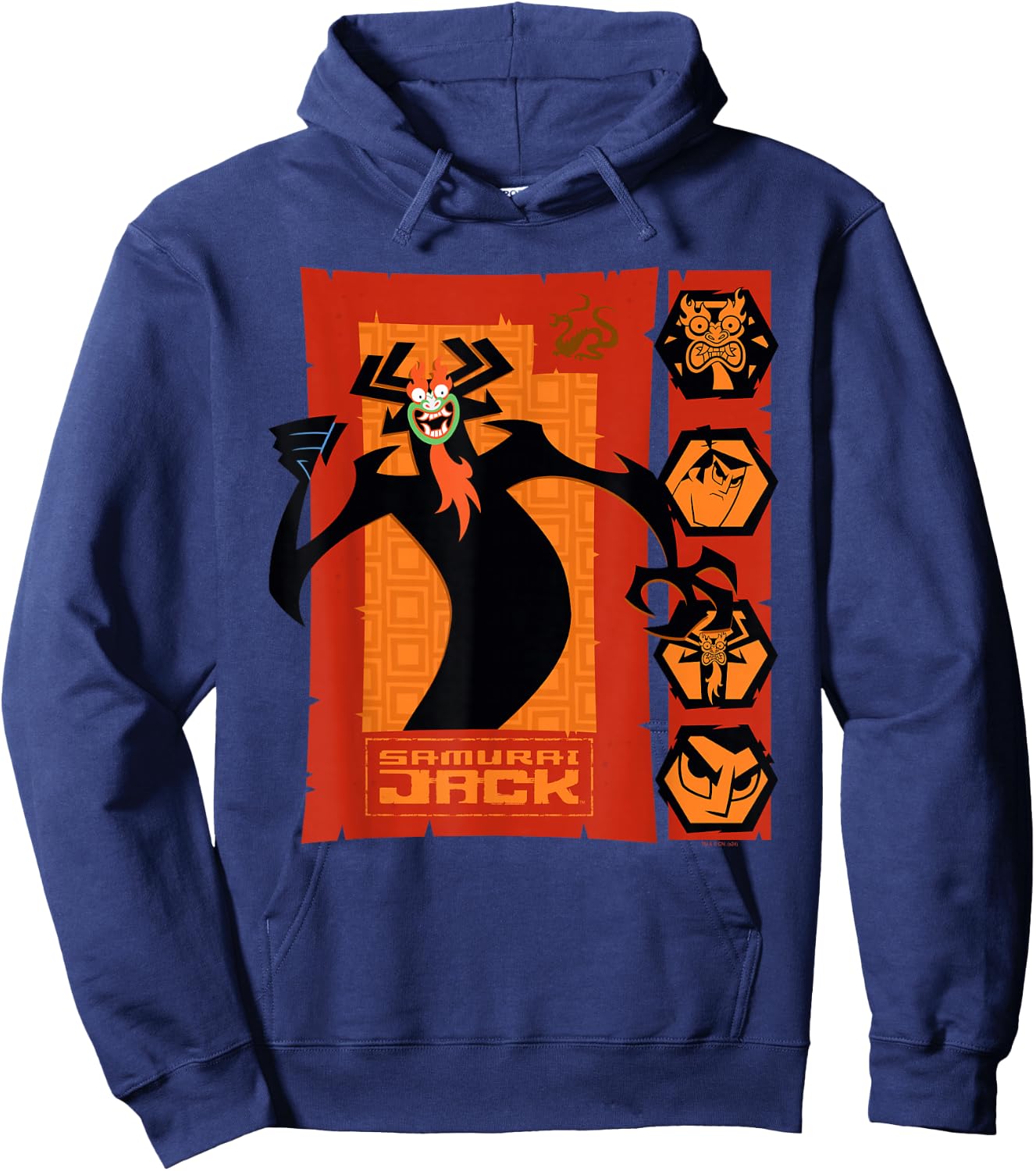 Samurai Jack Aku Close-Up Moods Cartoon Hoodie - Hoodie | Navy