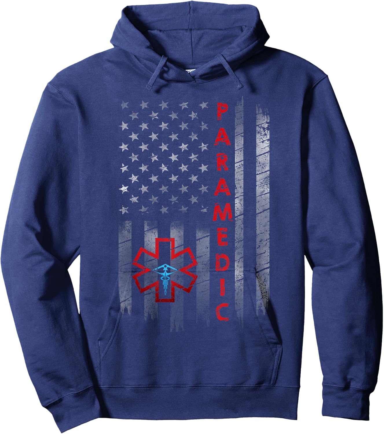 Paramedic American Flag USA Shirt EMS EMT Paramedic Gift Hoodie - Hoodie | Navy