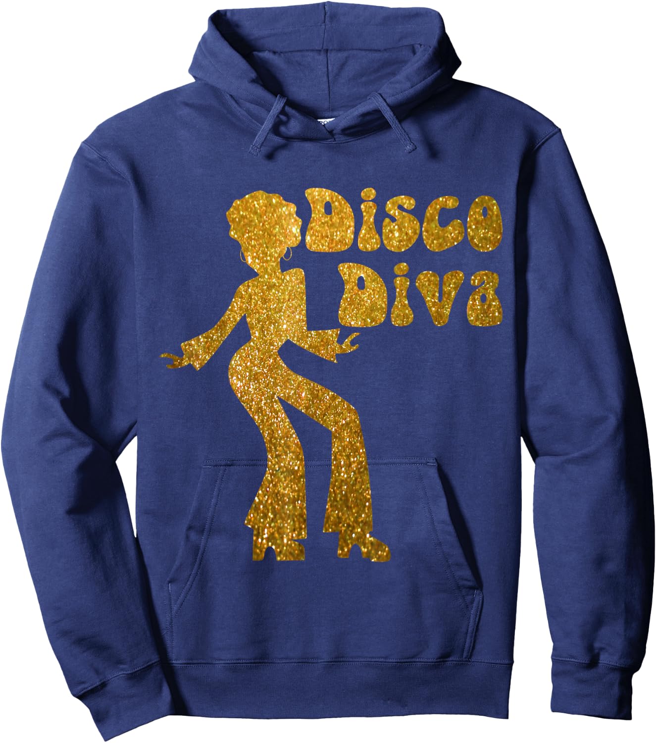 Disco Diva - Retro 70's Seventies Retro Disco Ball Hoodie - Hoodie | Navy