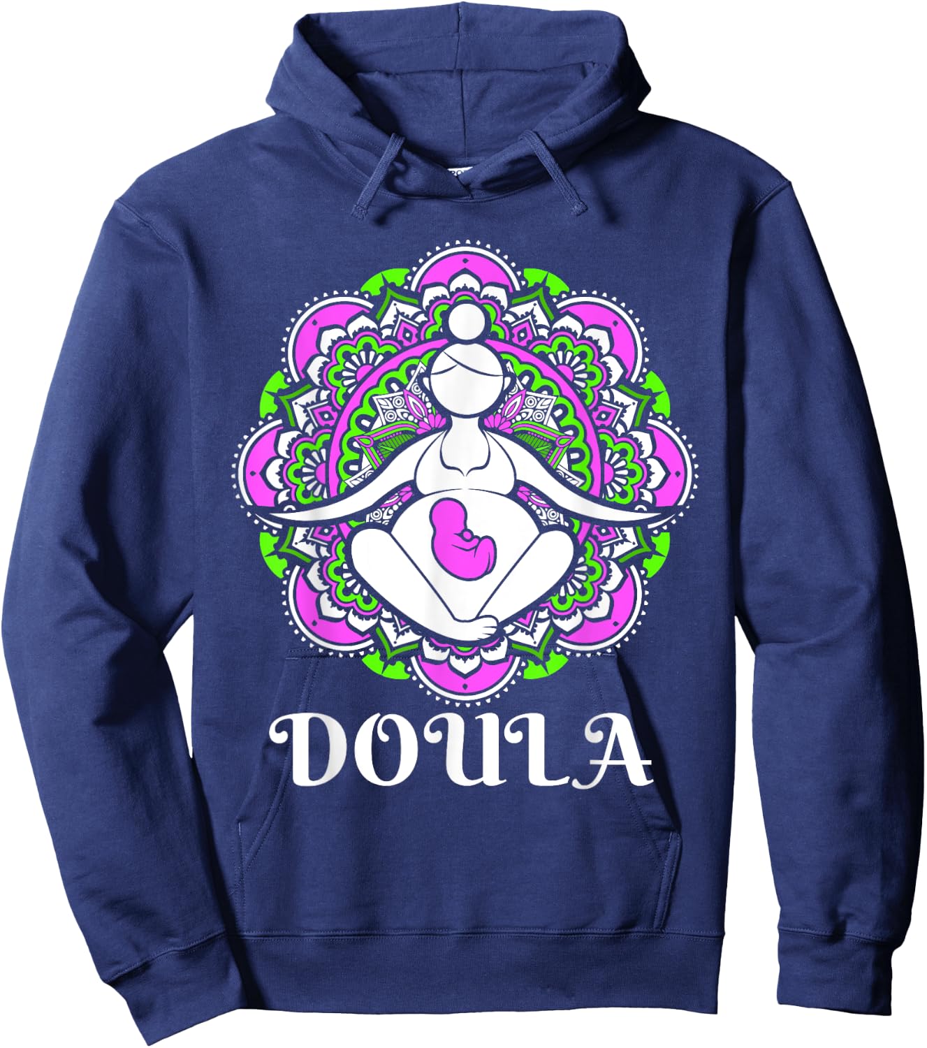 Doula Mandala Meditation - Midwife Pregnancy Support Hoodie - Hoodie | Navy