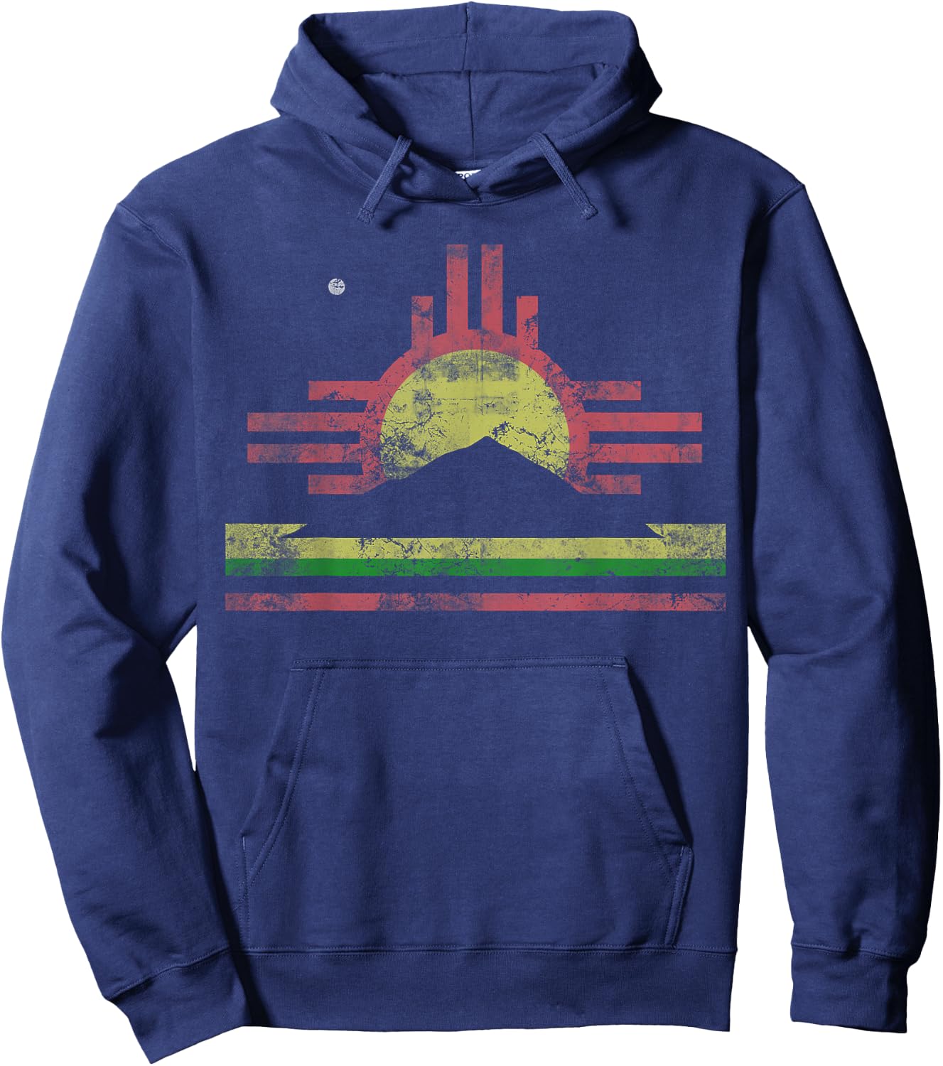 Roswell Flag New Mexico Vintage Distressed Fade Hoodie - Hoodie | Navy