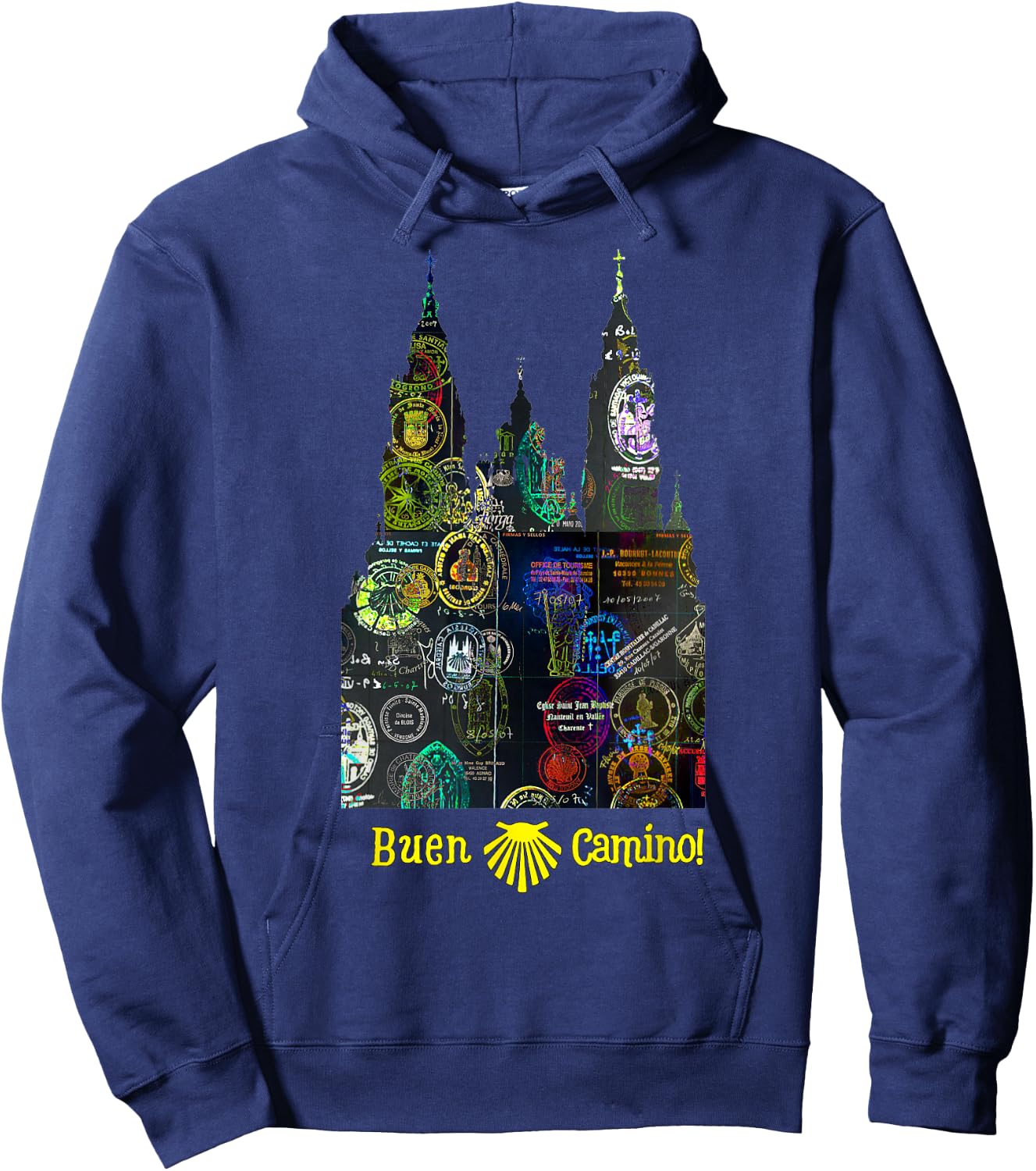 Buen Camino de Santiago Pilgrim Way of St. James Hikers Art Hoodie - Hoodie | Navy