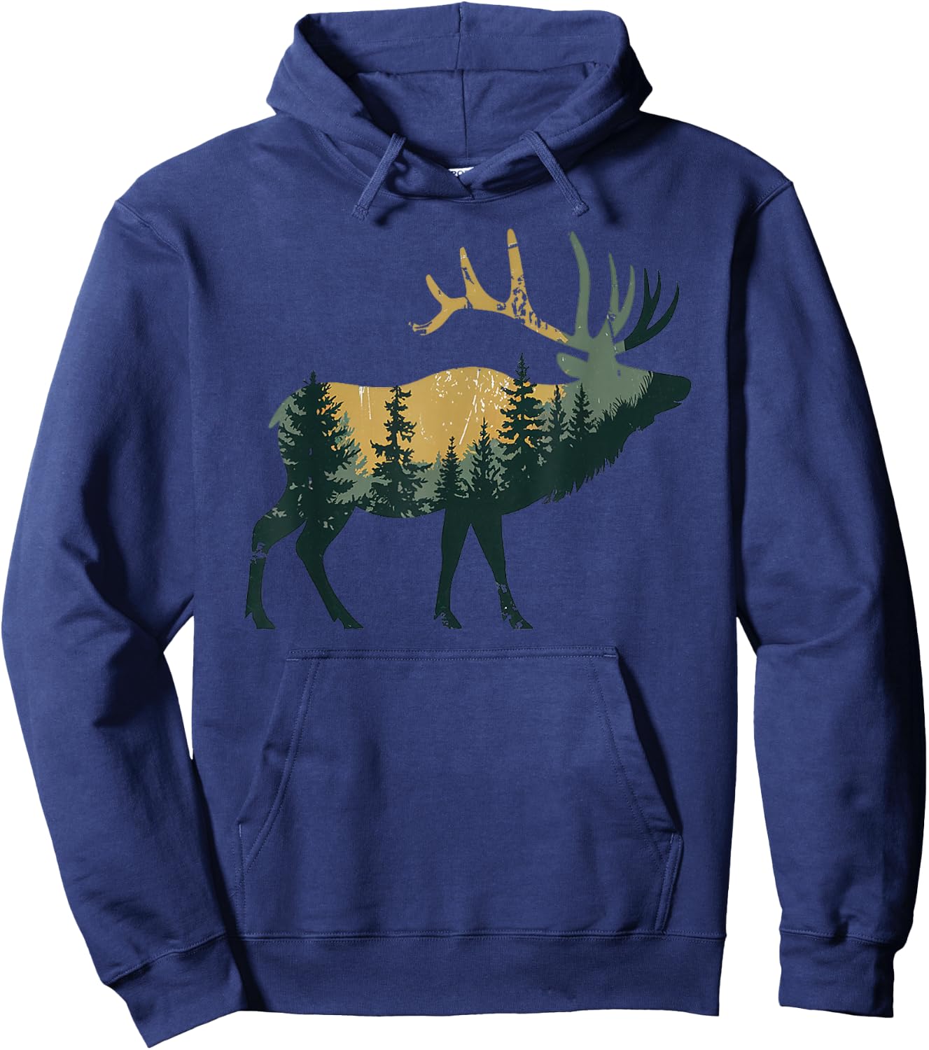 Elk Hunting Hiking Outdoor Camping Forest Men Women Elk Hoodie - Hoodie | Navy