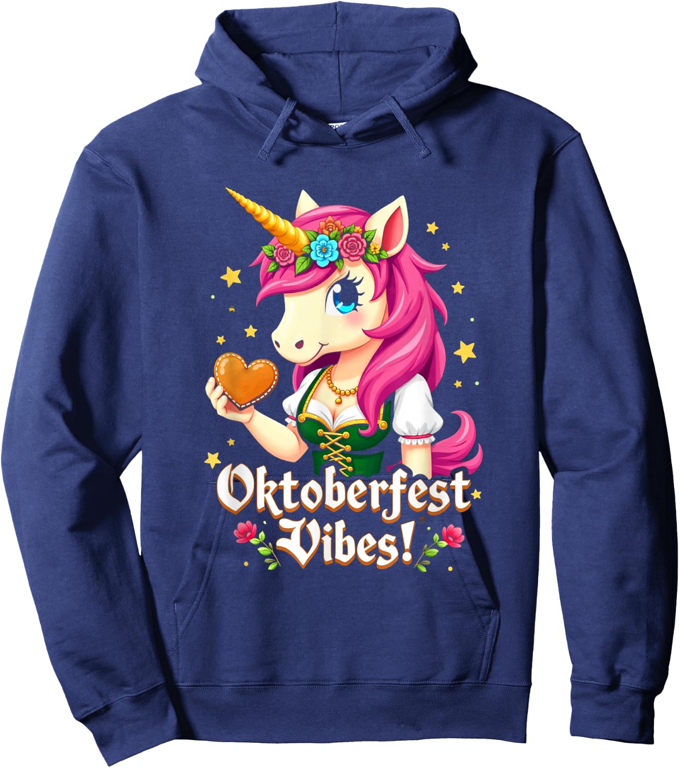 German Unicorn Drindl Funny Oktoberfest Vibes Kids Teens Hoodie - Hoodie | Navy
