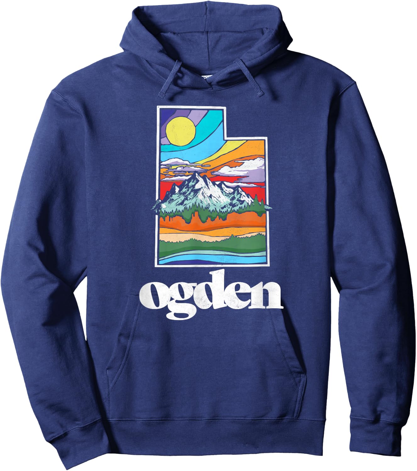 Ogden Utah Vintage Nature Outdoor Graphic Hoodie - Hoodie | Navy