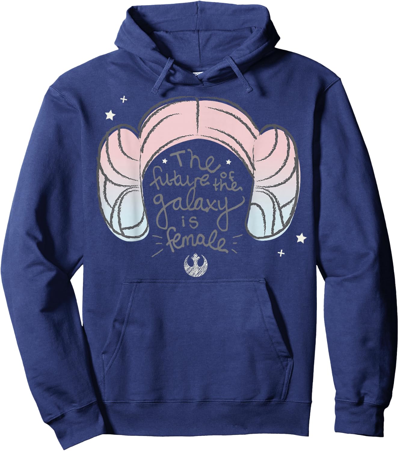 Star Wars Leia Buns The Future Of The Galaxy Is Female Hoodie - Hoodie | Navy