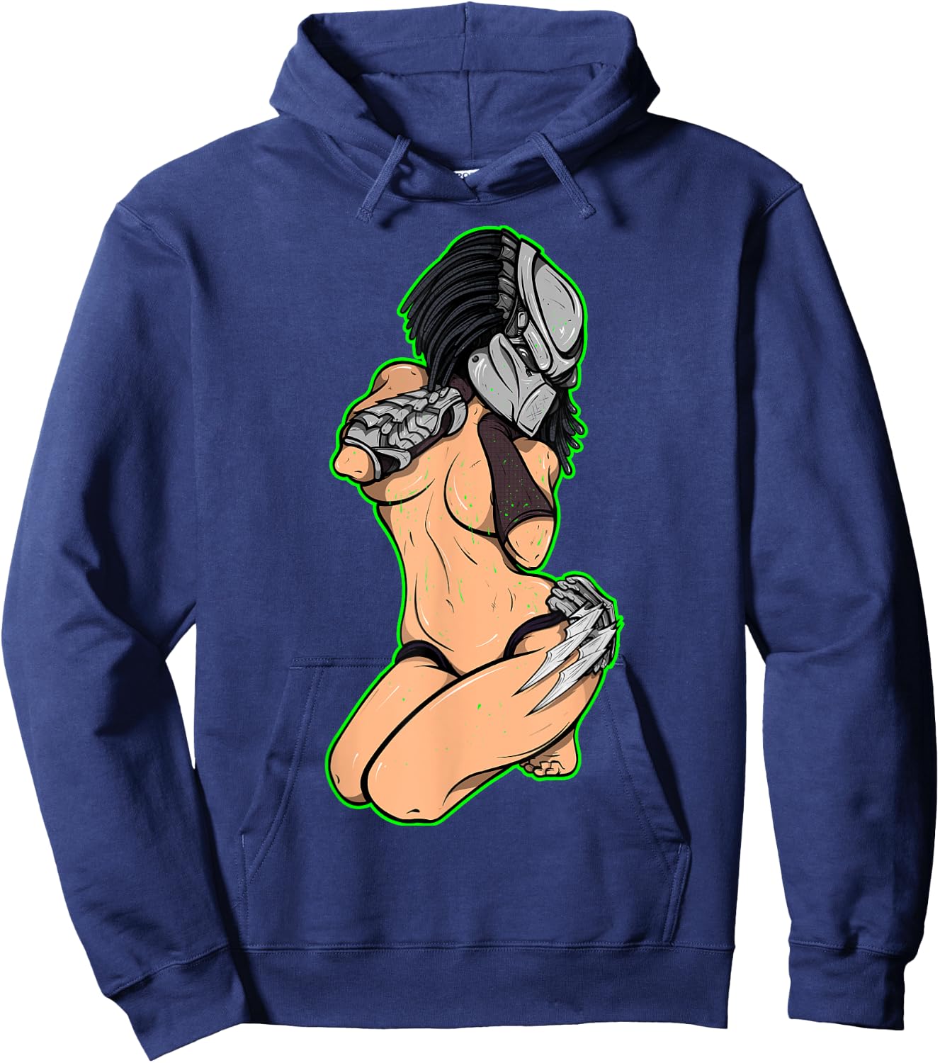 Predator Alien Hunter Pinup Girl Hoodie - Hoodie | Navy