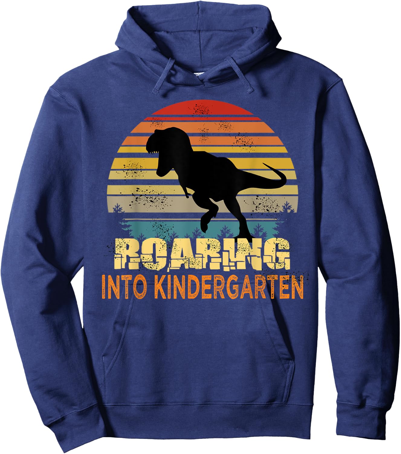 Roaring Into Kindergarten Dinosaur 1st Day Back To School Hoodie - Hoodie | Navy