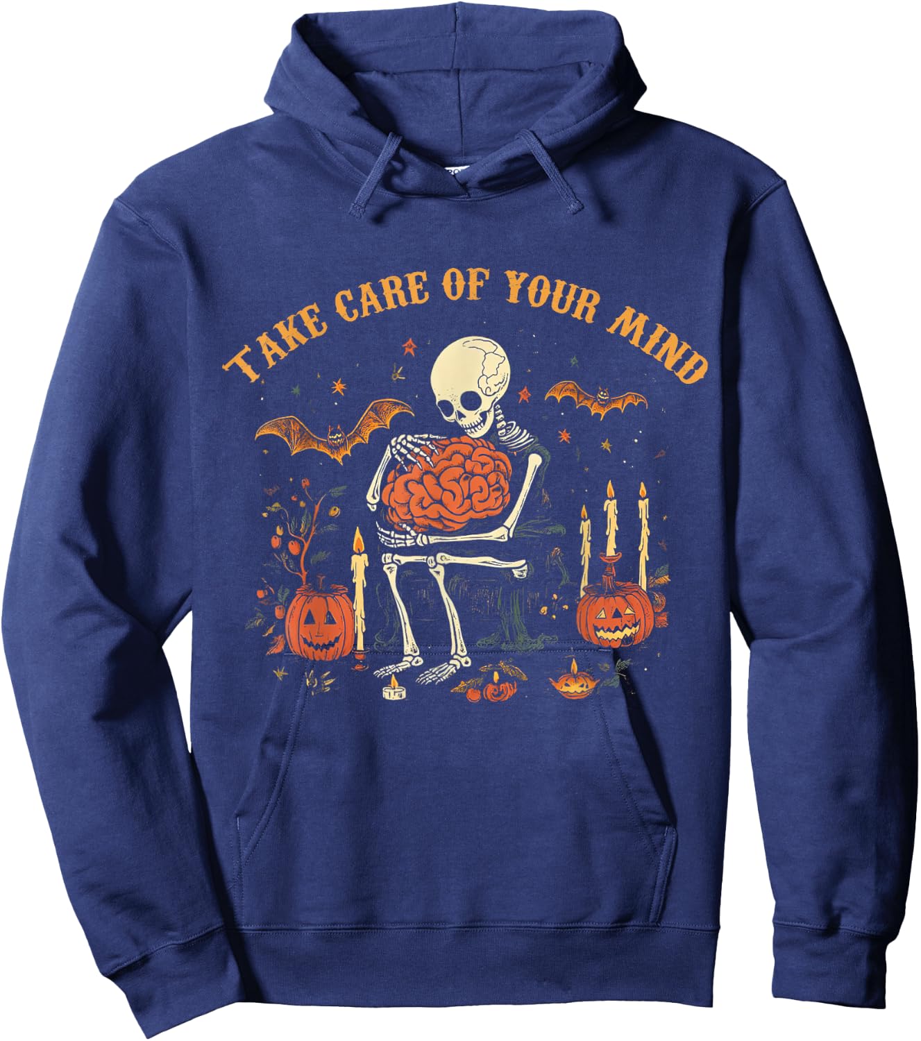 Take Care Of Your Mind, Mental Health Feeling Halloween Hoodie - Hoodie | Navy