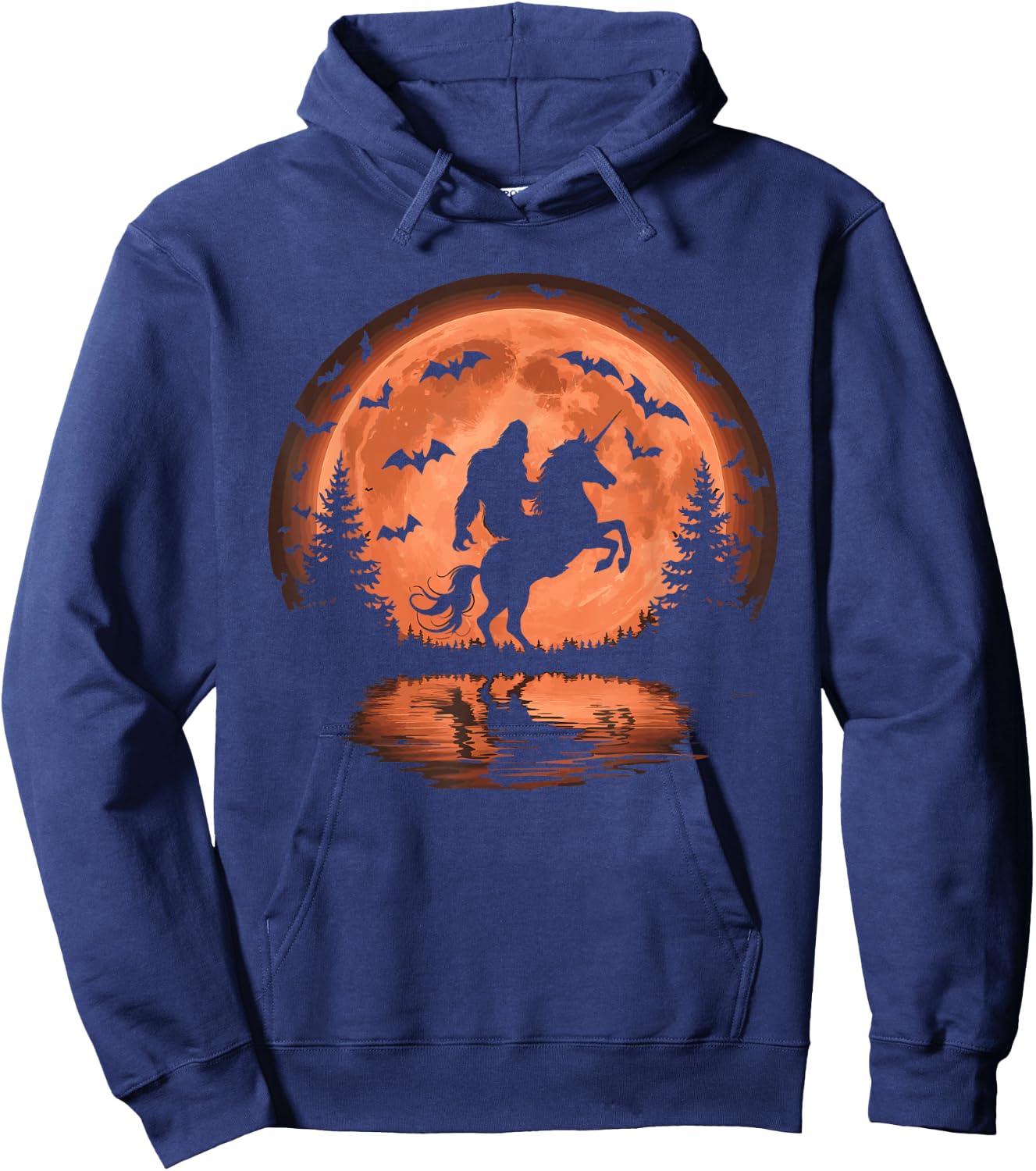 Bigfoot Riding Unicorn Hoodie - Hoodie | Navy