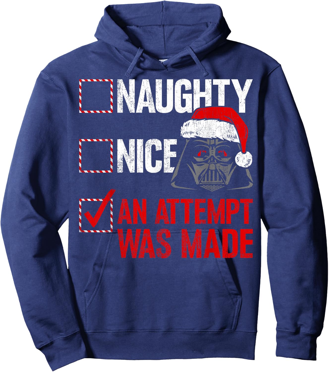 Star Wars Christmas Darth Vader Naughty or Nice Checklist Hoodie - Hoodie | Navy