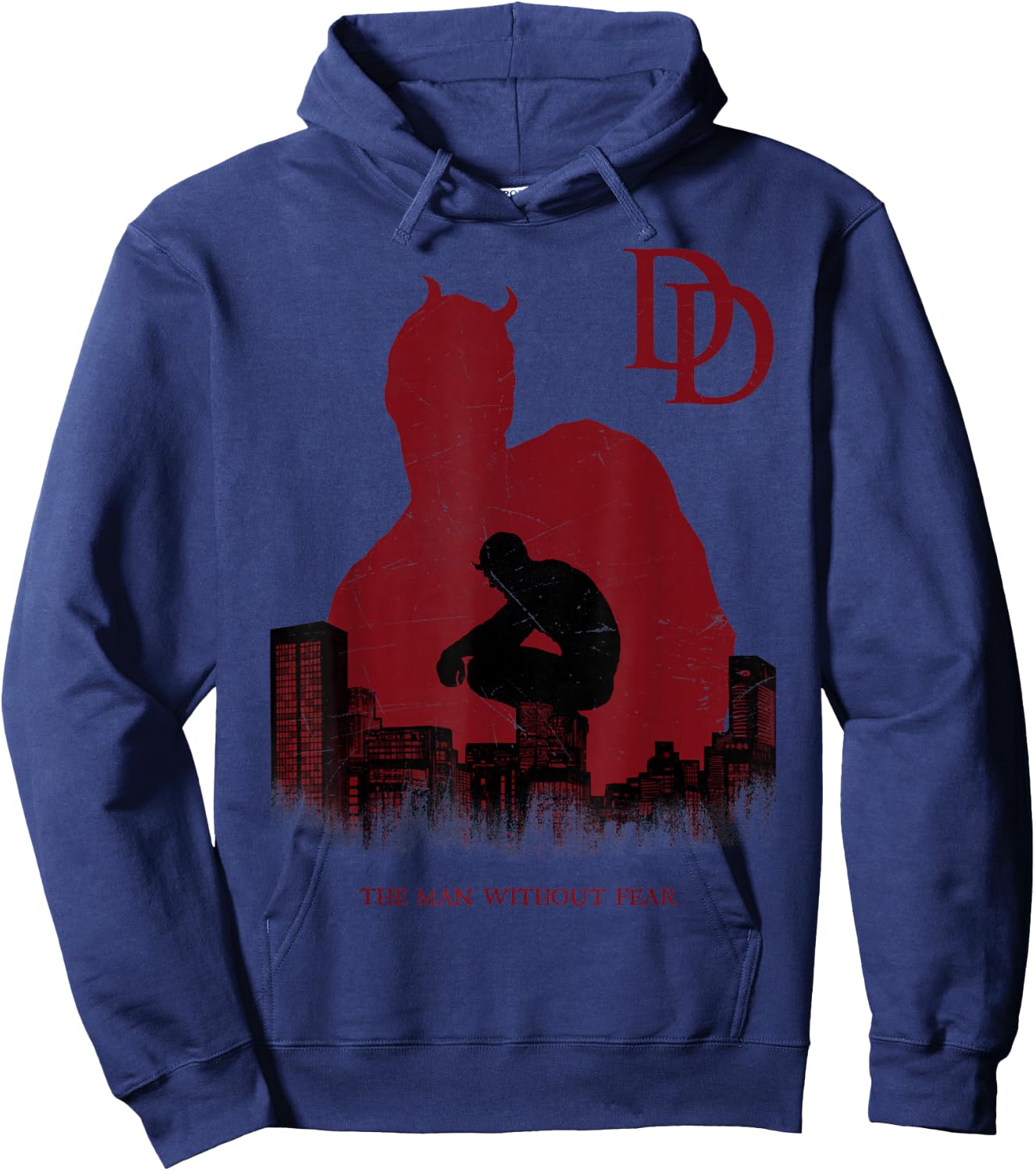 Marvel Daredevil A Man Without Fear is Broken Within Small Hoodie - Hoodie | Navy