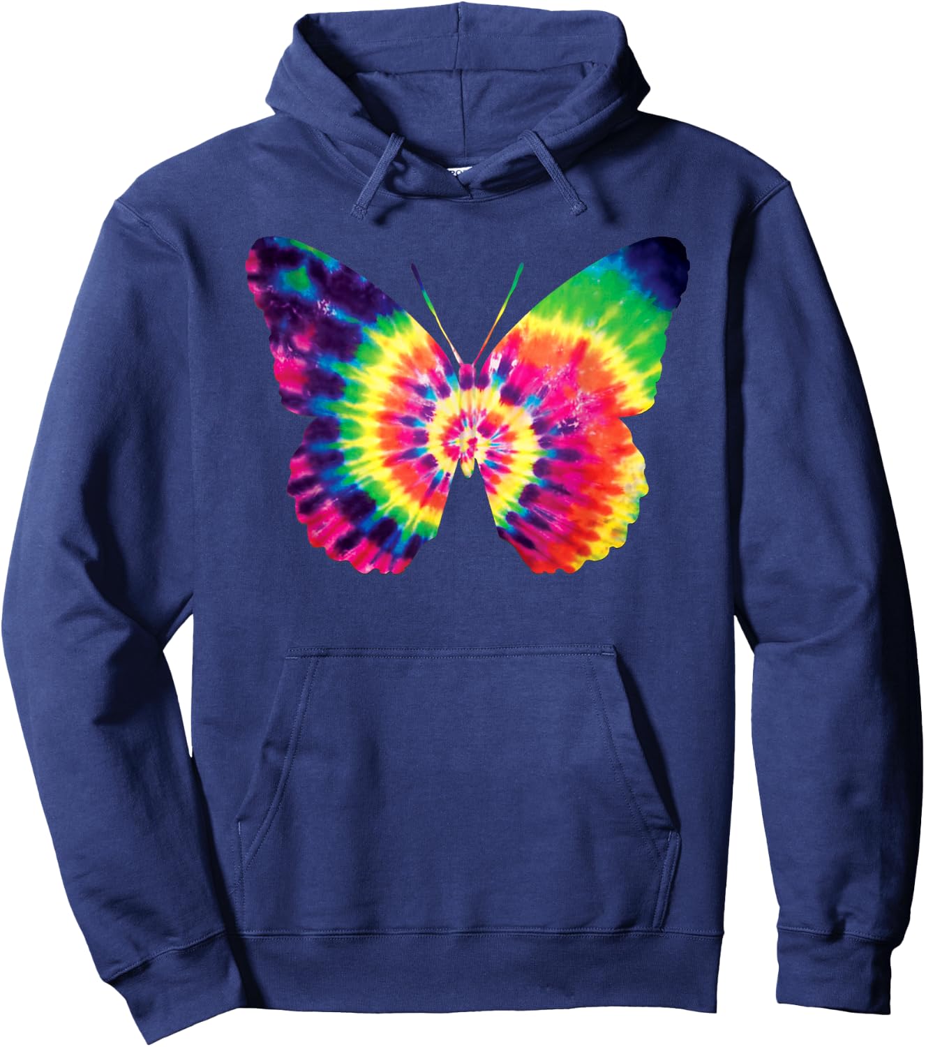 Rainbow Tie Dye Butterfly Tye Die Look Cool Hoodie - Hoodie | Navy