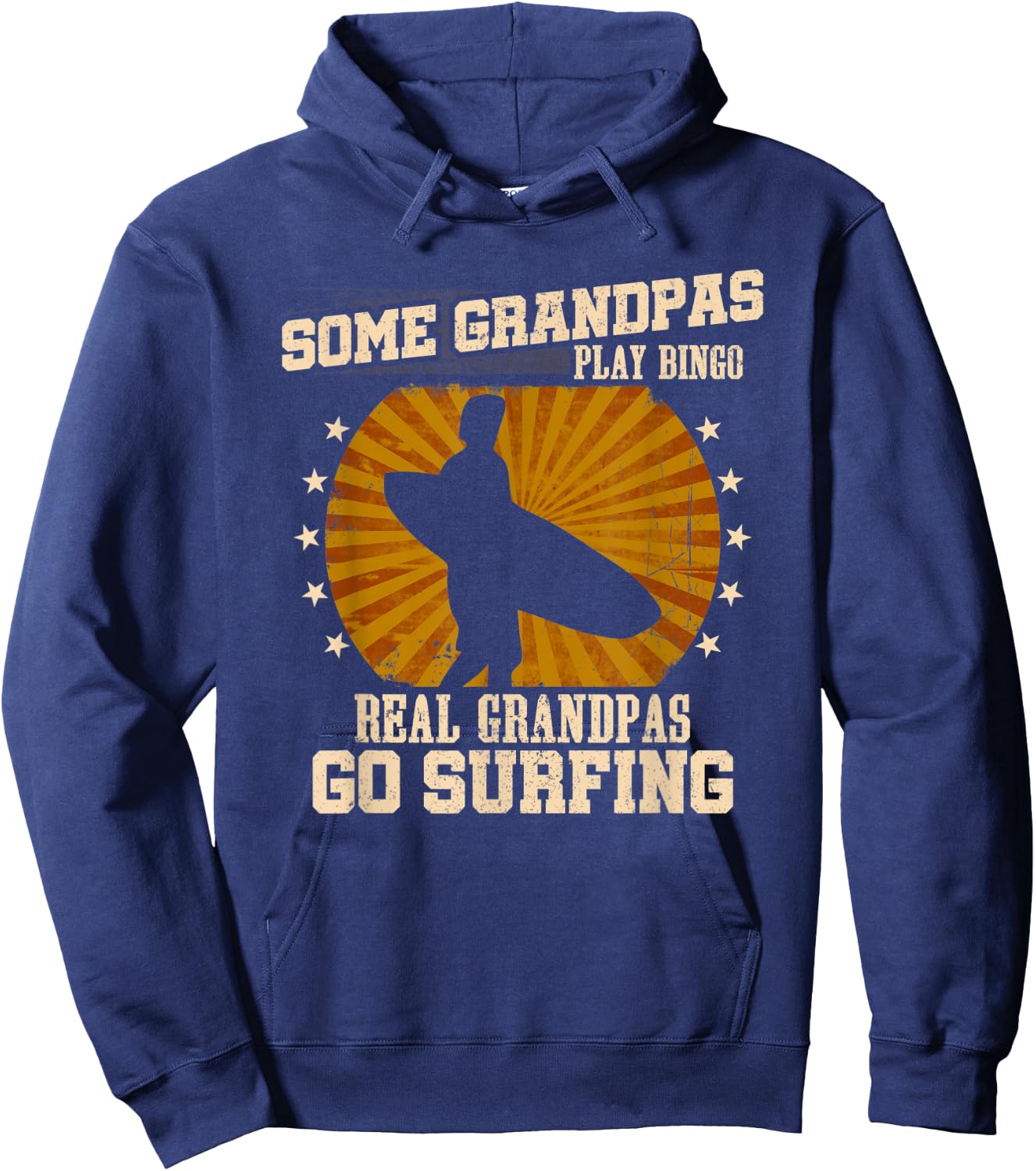 Surfer Grandpa Shirt - Real Grandpas Go Surfing Hoodie - Hoodie | Navy