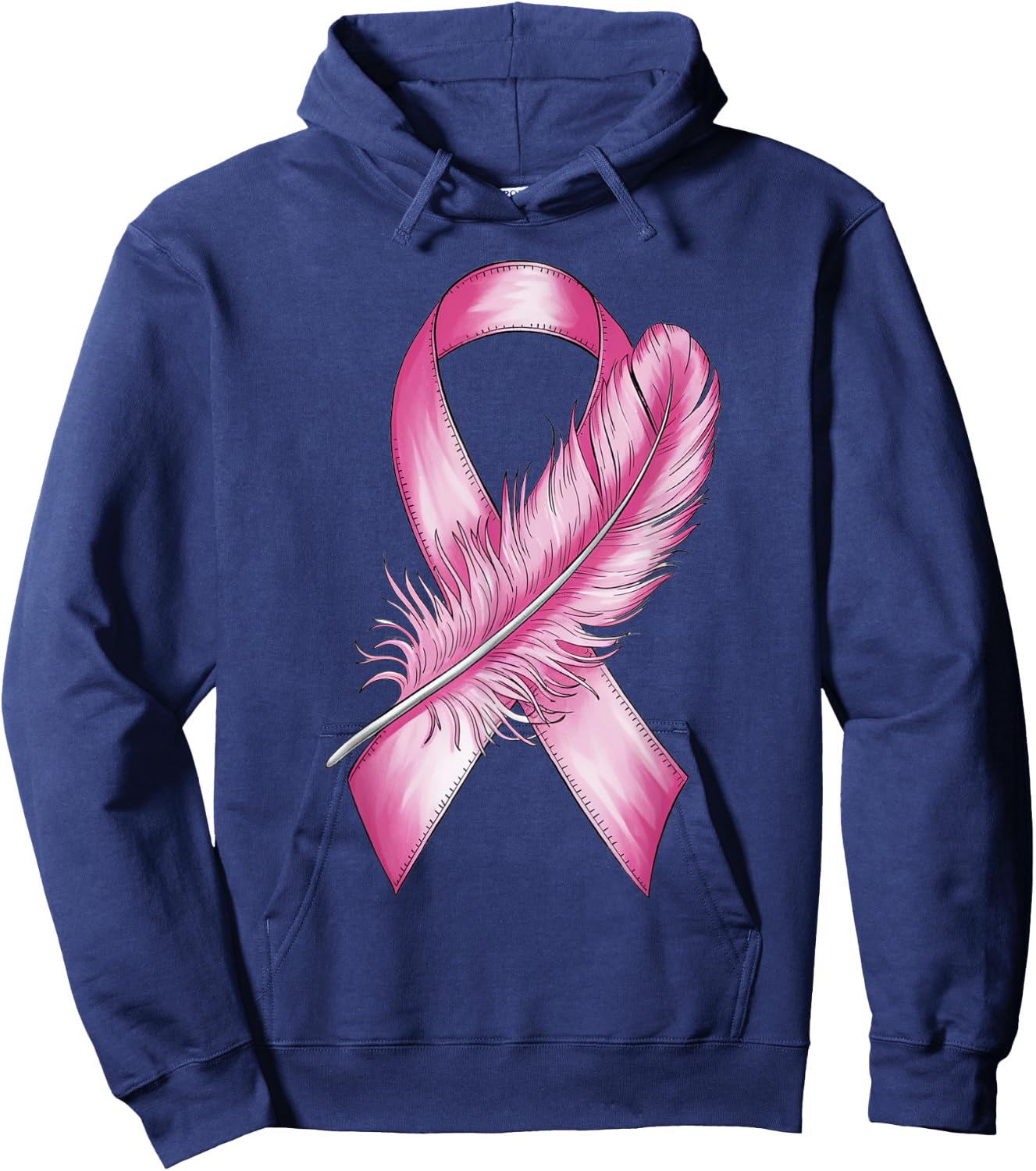 Pink Ribbon Breast Cancer Awareness Hoodie - Hoodie | Navy