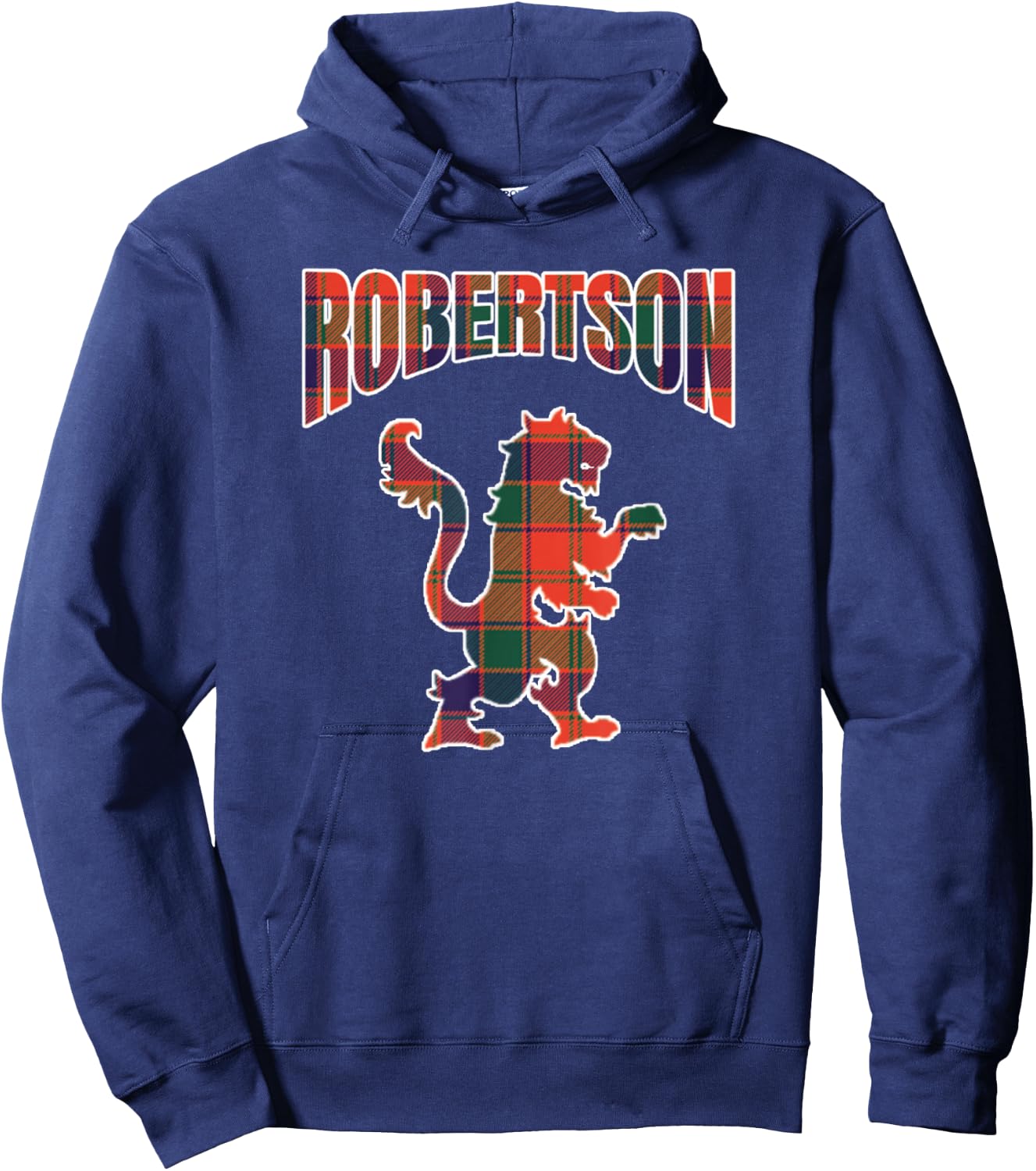 Robertson Clan Kilt Tartan Lion Namesake Scottish Hoodie - Hoodie | Navy