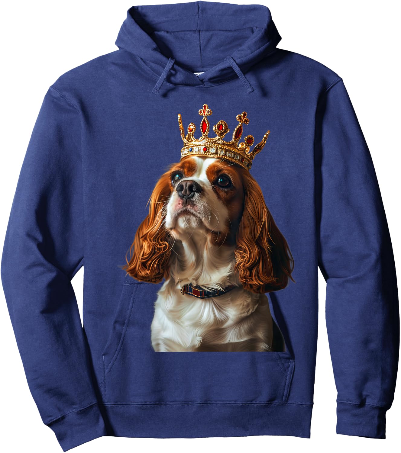Cavalier King Charles Spaniel King Crown Hoodie - Hoodie | Navy