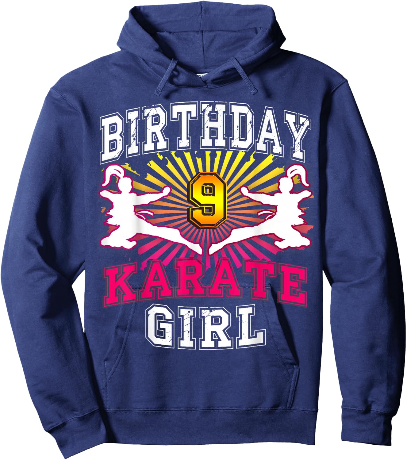 9th Birthday Girl - Karate 9 years old Hoodie - Hoodie | Navy
