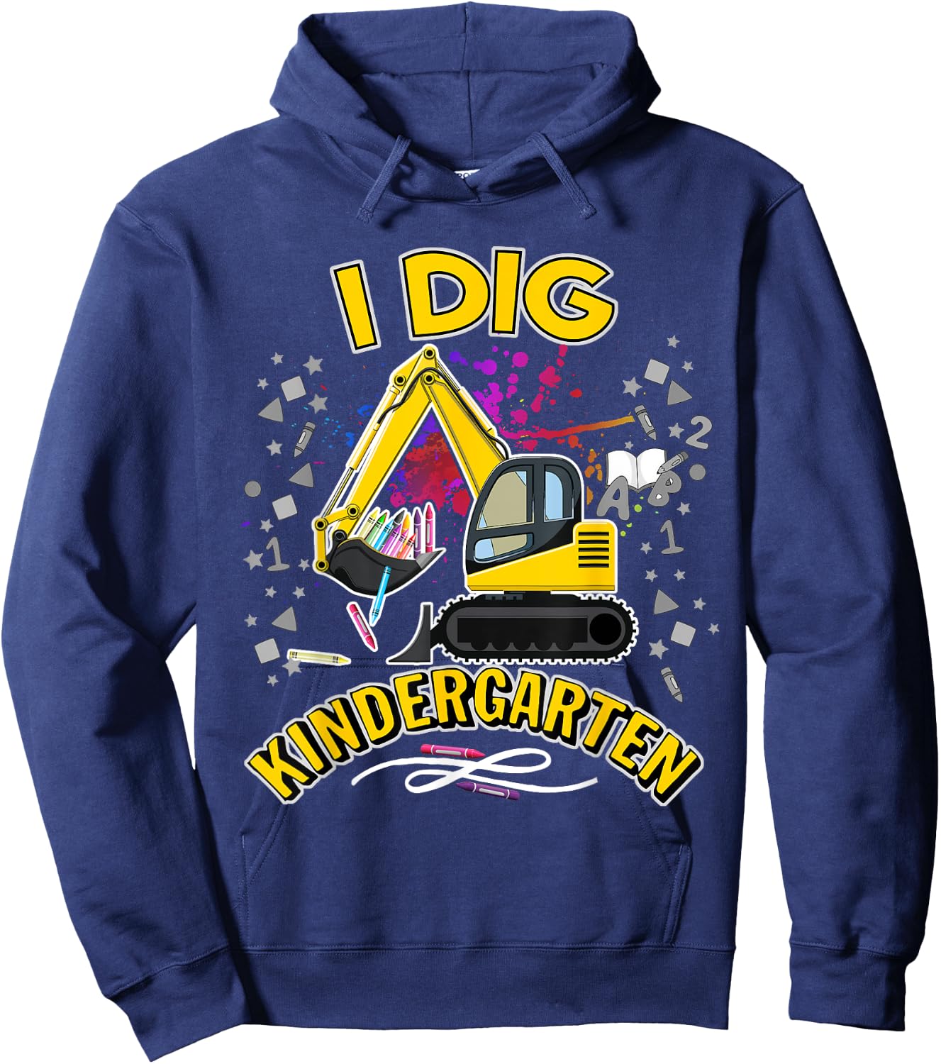 I Dig Kindergarten Students, Kids, Boys & Preschool Teachers Hoodie - Hoodie | Navy