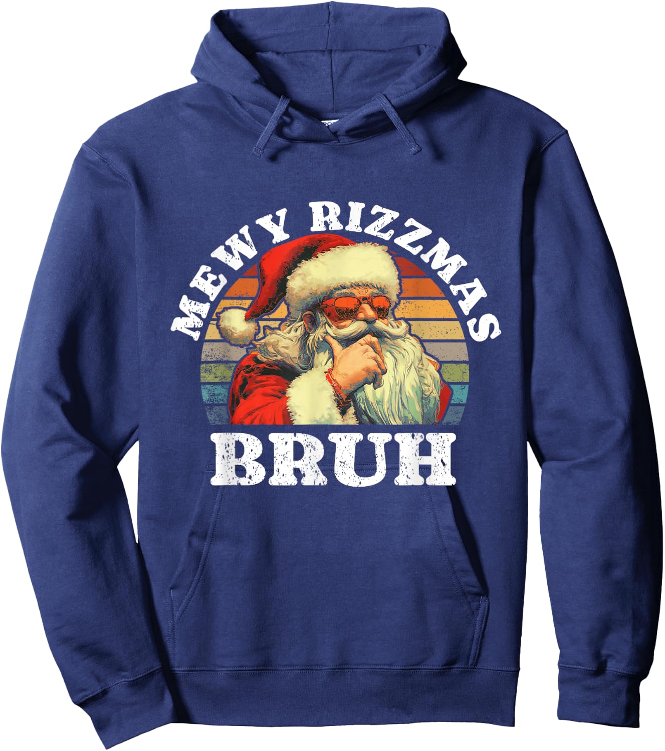 Rizz The Season bruh. Mewy Rizzmas Funny joke Rizz Christmas Hoodie - Hoodie | Navy