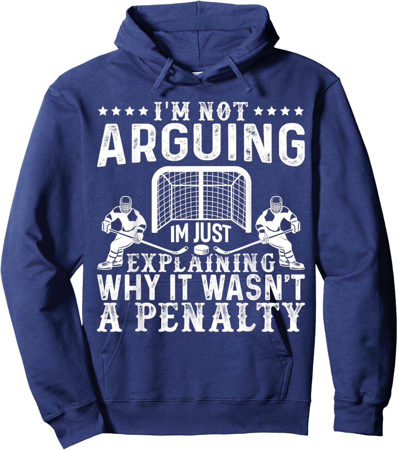 Hockey Player Arguing Gift Funny Ice Hockey Hoodie - Hoodie | Navy