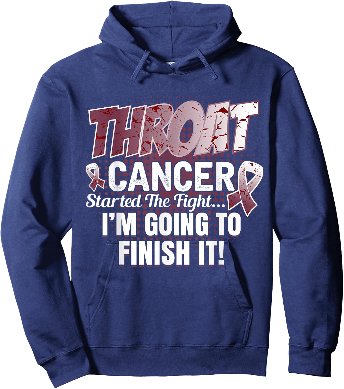 Throat Cancer Awareness I'll finish this fight Hoodie - Hoodie | Navy