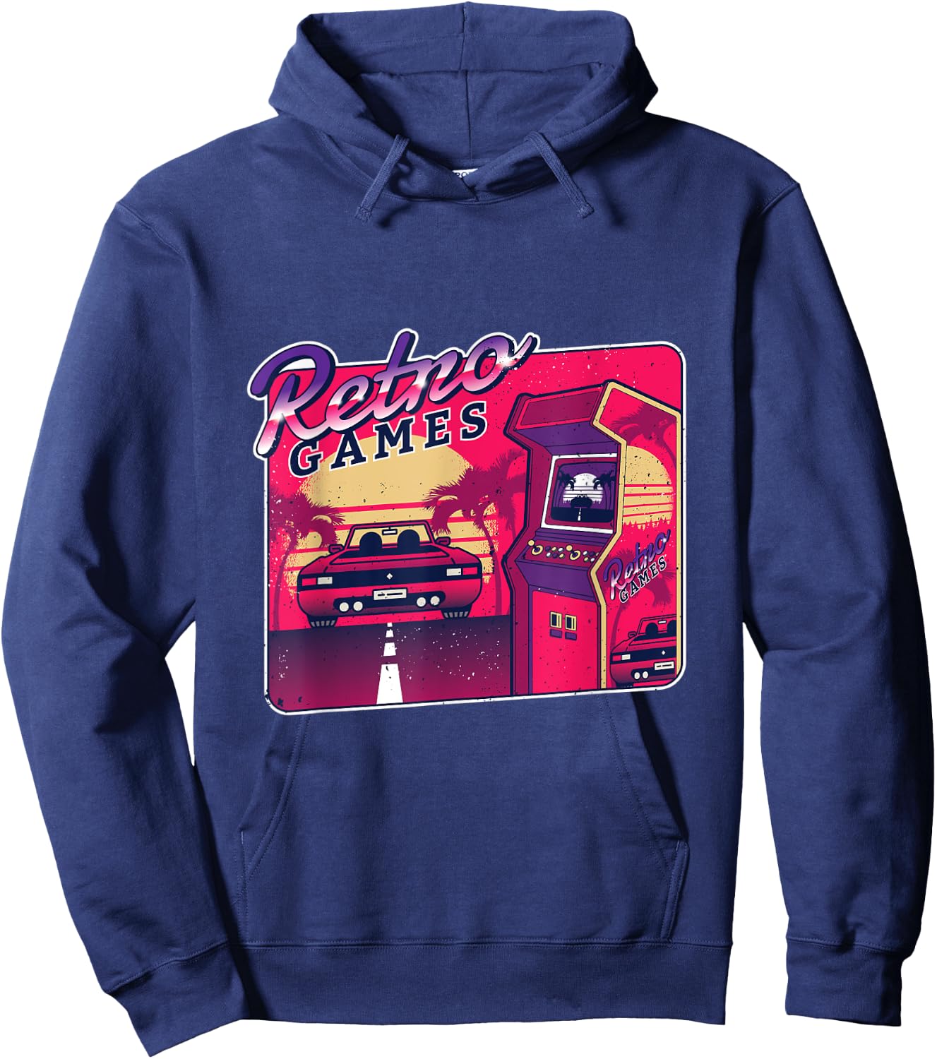 Old School Gamer Gift Vintage 80's Arcade Retro Video Games Hoodie - Hoodie | Navy