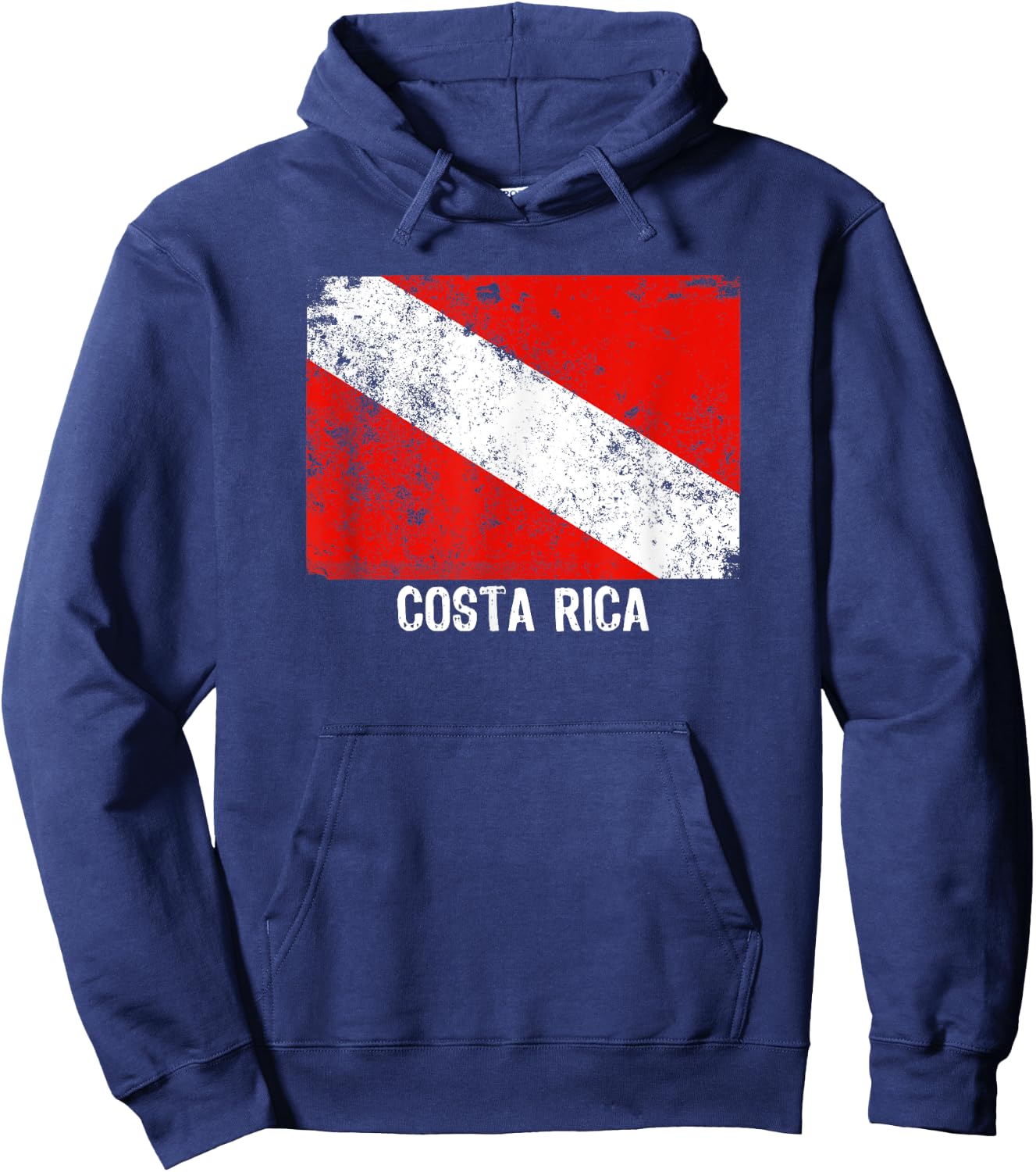Vintage Costa Rica Dive Flag Scuba Diving Hoodie - Hoodie | Navy