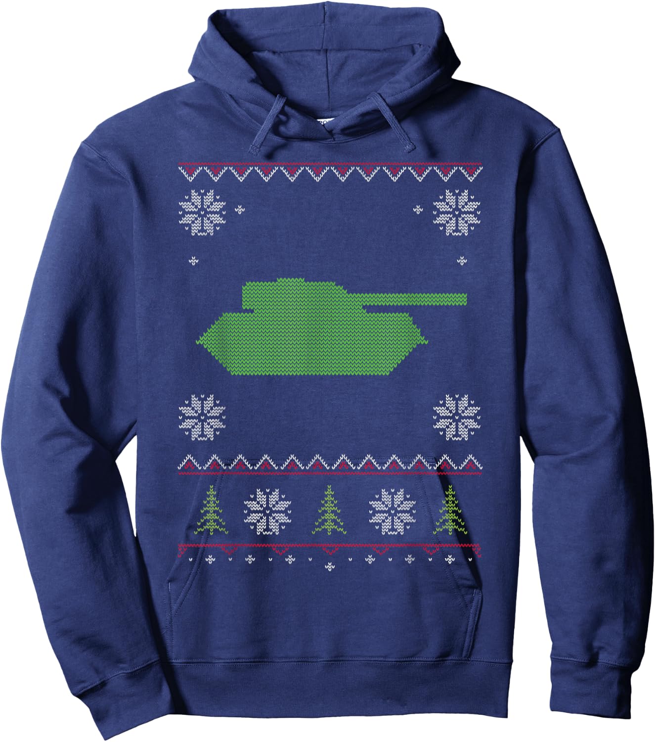 Army Tank Ugly Sweater Christmas Hoodie - Hoodie | Navy