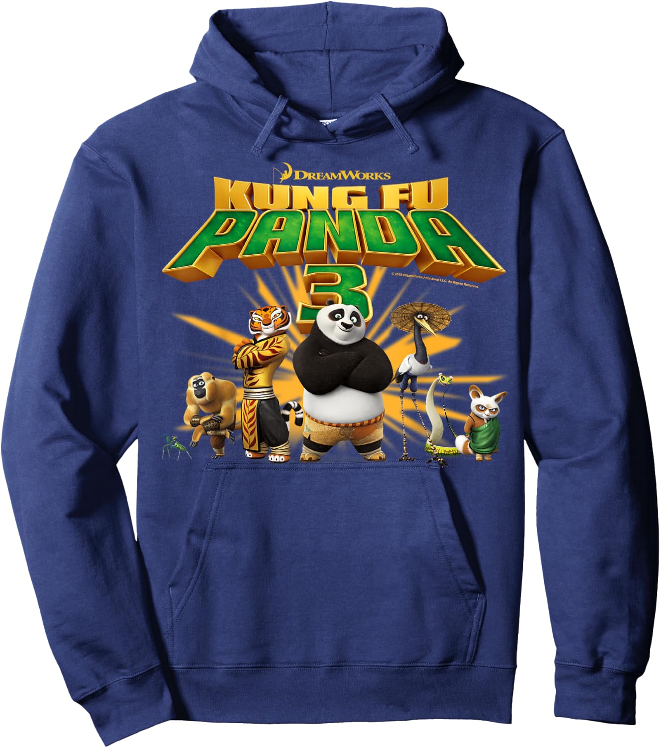 Kung Fu Panda 3 Po And The Furious Five Movie Logo Hoodie - Hoodie | Navy