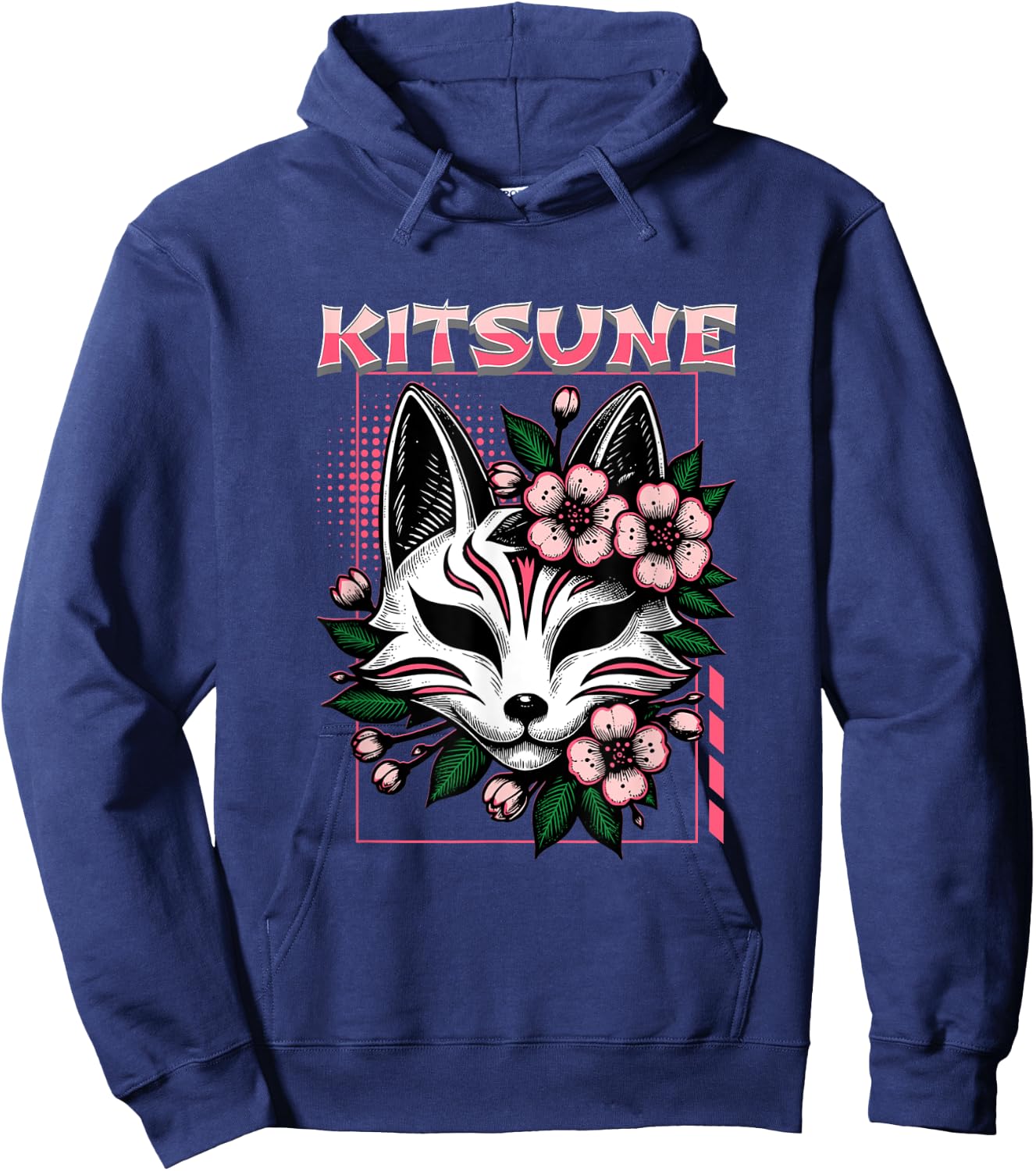Geisha with cherry blossoms Vintage Sakura Japanese Art Hoodie - Hoodie | Navy