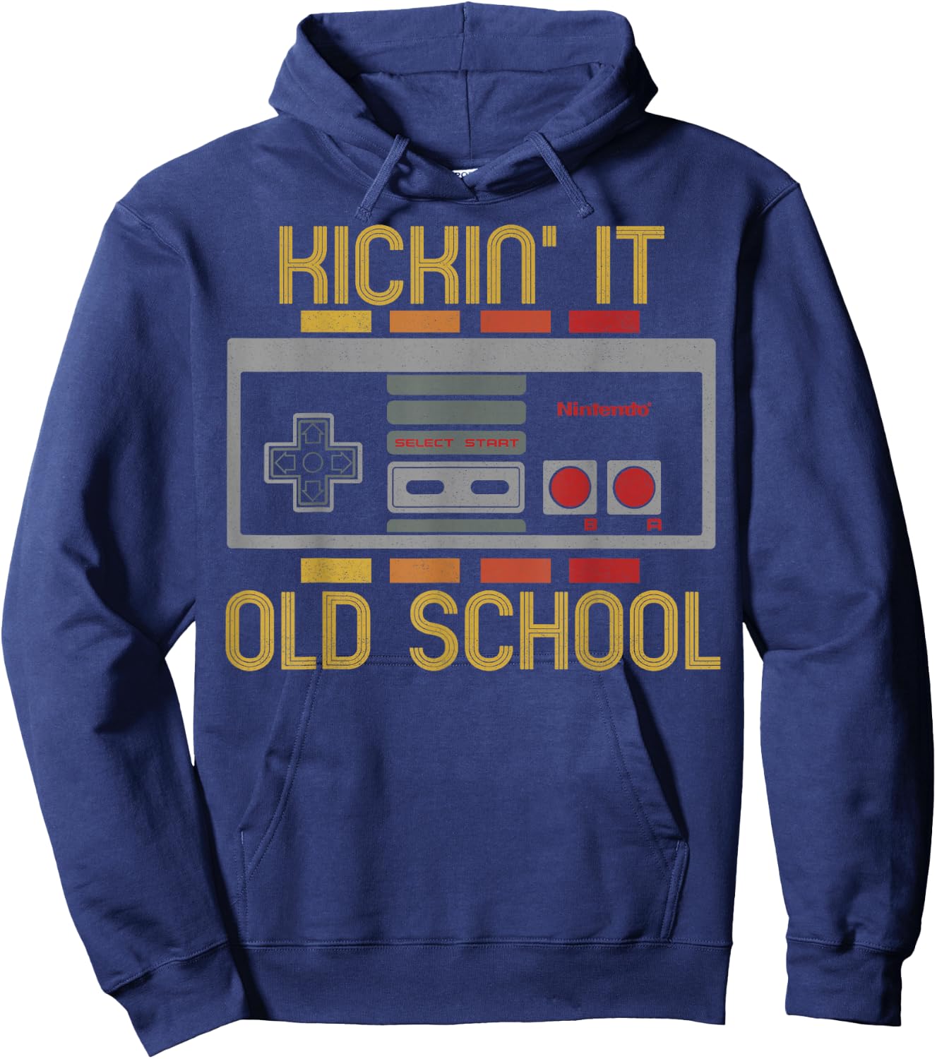 Nintendo NES Retro Kickin' It Old School Graphic Hoodie - Hoodie | Navy