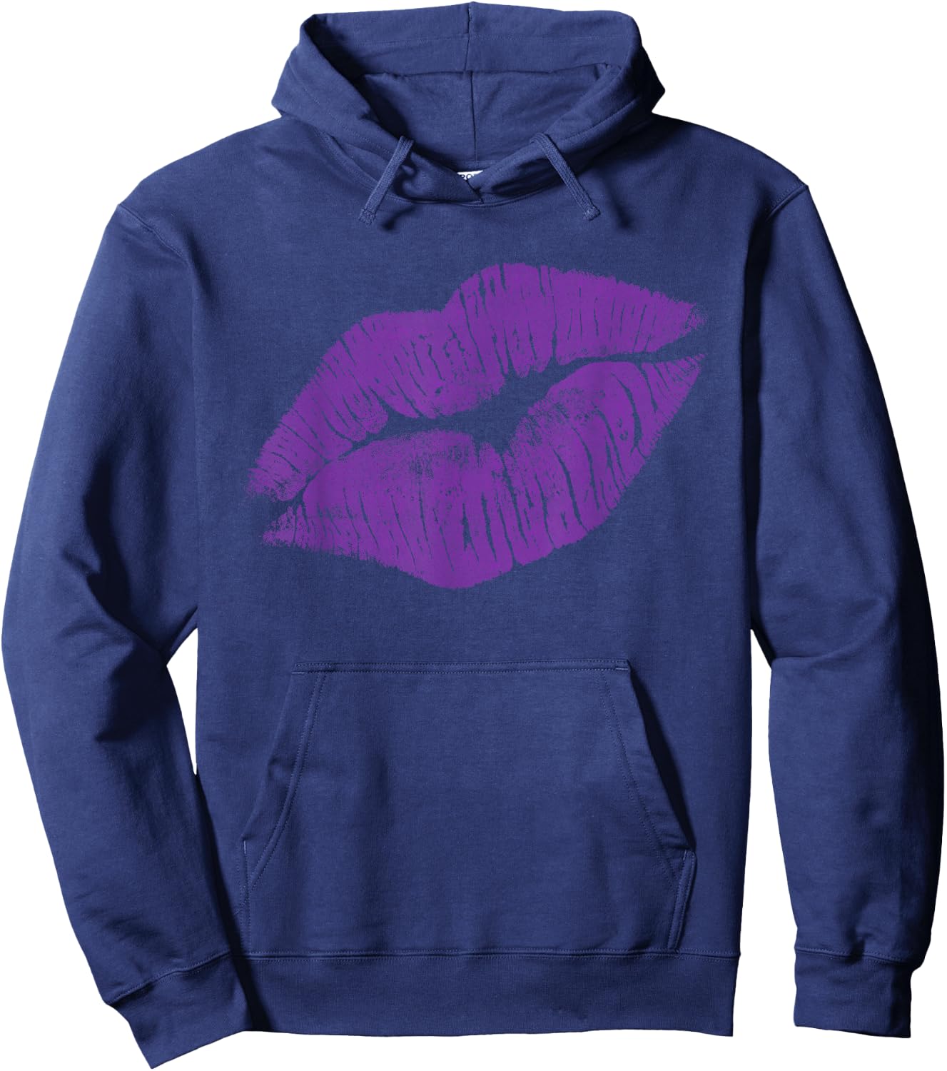 Purple Kissing Lipstick | Perfect 80s Party Design Hoodie - Hoodie | Navy
