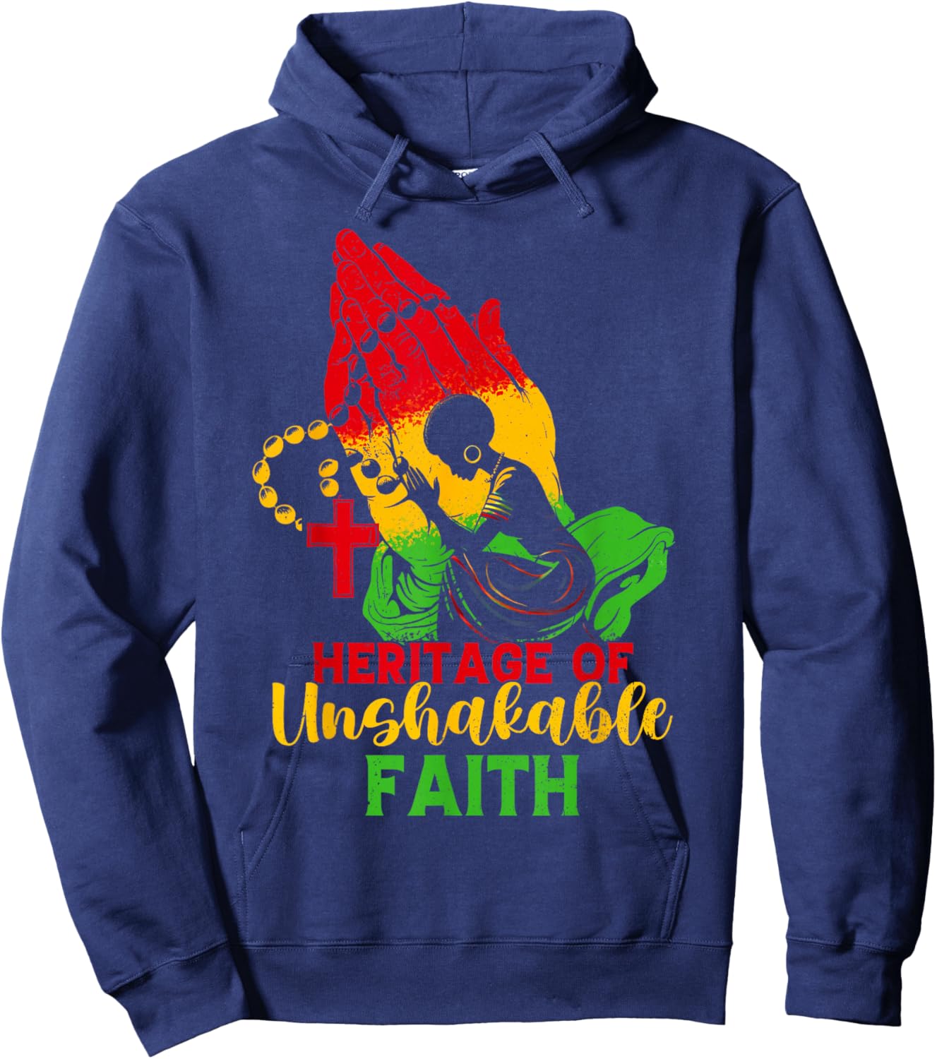 Black History Faith Christian -Adults Kids African American Christian Hoodie - Hoodie | Navy