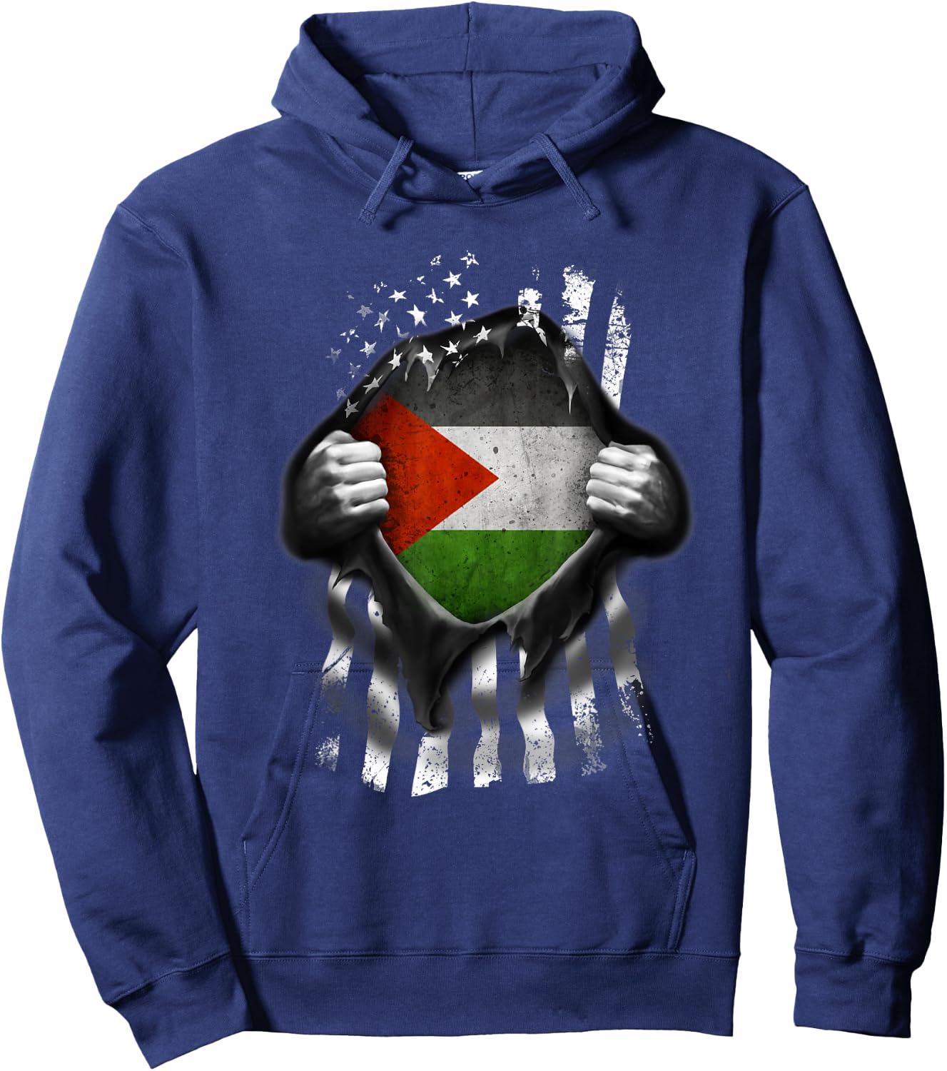 Palestinian American Flag T Shirt. Palestine National Flag Hoodie - Hoodie | Navy