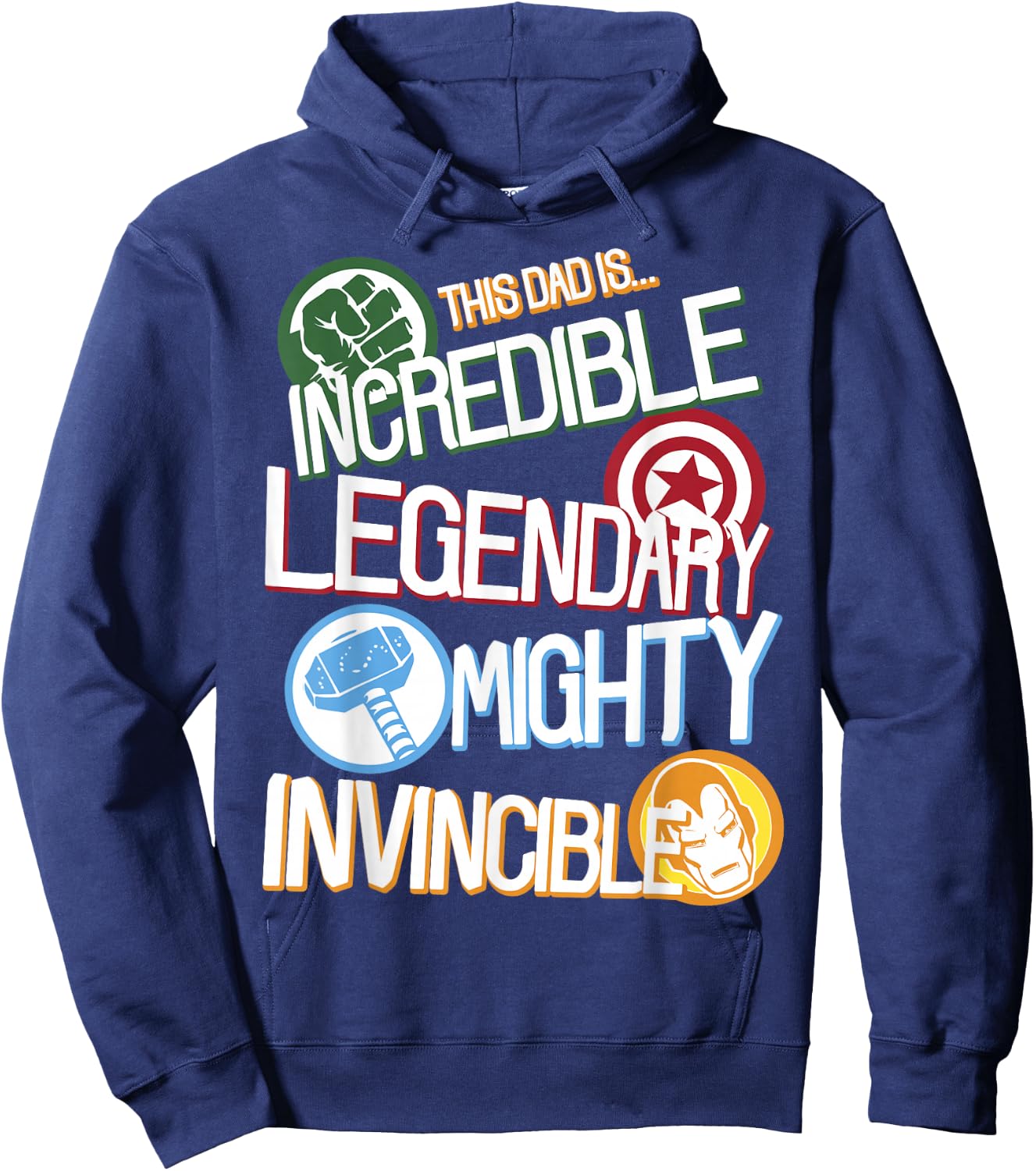 Marvel Comics Avengers Father's Day This Dad is Legendary Hoodie - Hoodie | Navy