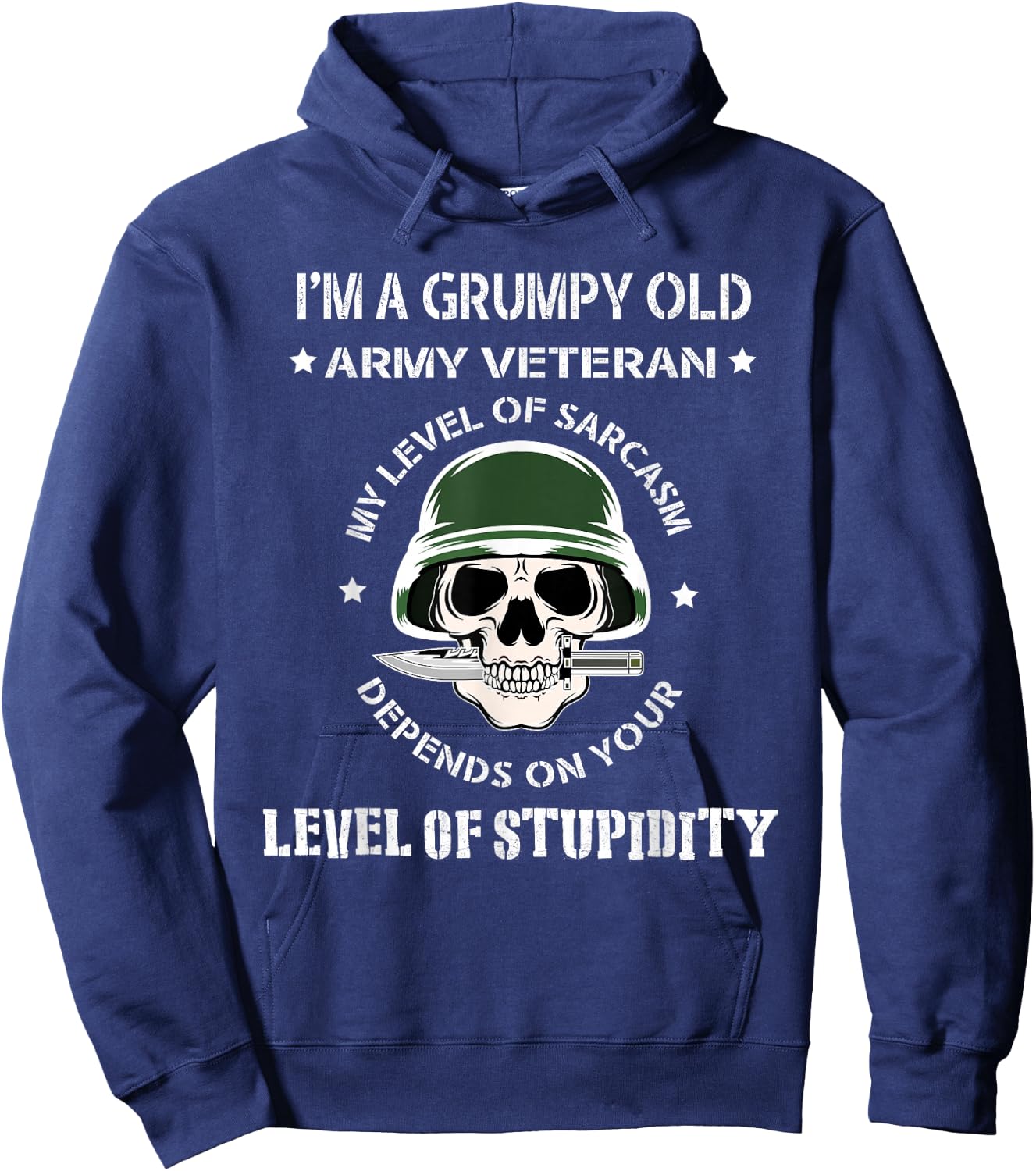 Grumpy Old Army Veteran Funny Veteran t Shirt Hoodie - Hoodie | Navy
