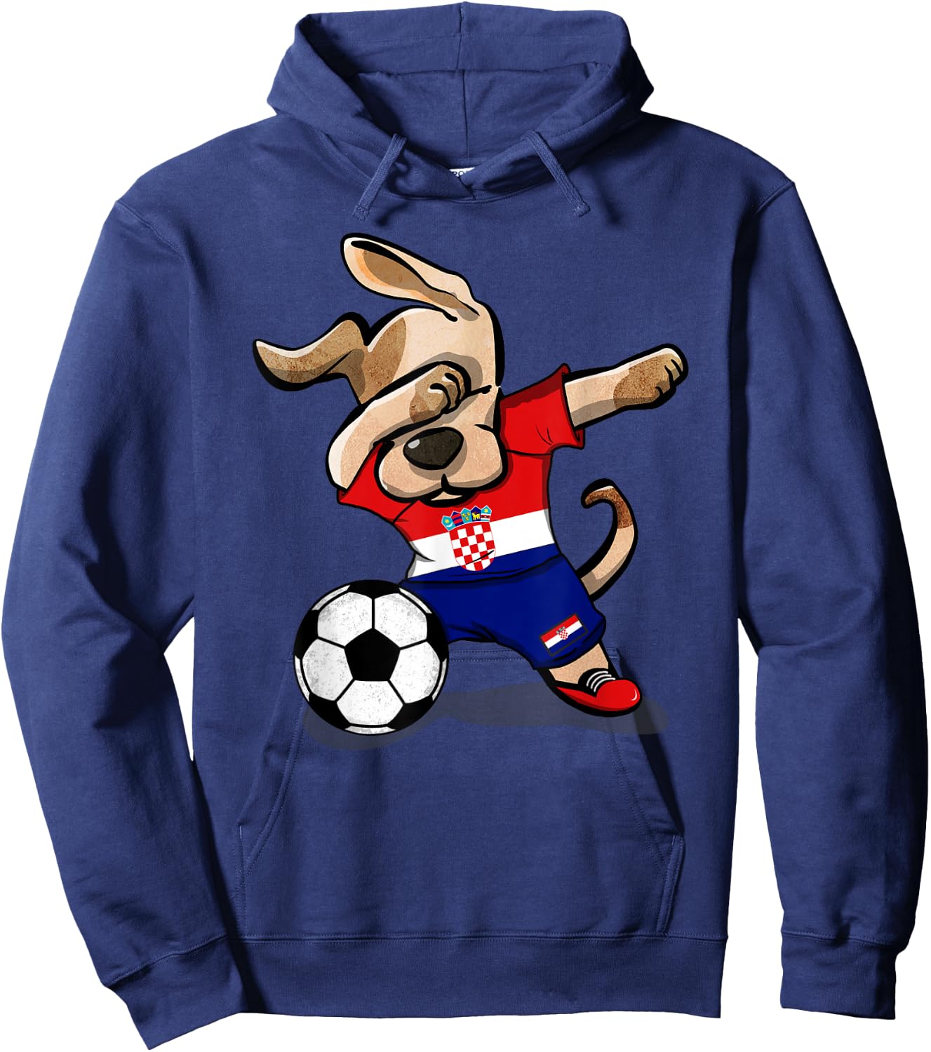 Dabbing Dog Croatia Soccer Fans Jersey Croatian Football Hoodie - Hoodie | Navy